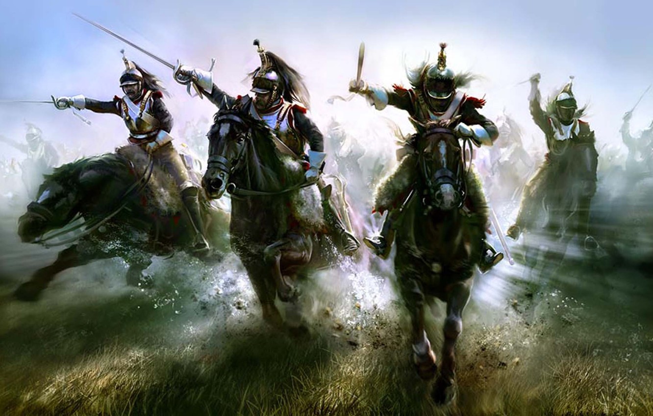 Wallpaper French, cavalry, not painted and had the color of polished metal, a pair of pistols, and from the beginning, heavy, Each was armed with a broadsword, French cuirass unlike Russian cuirasses
