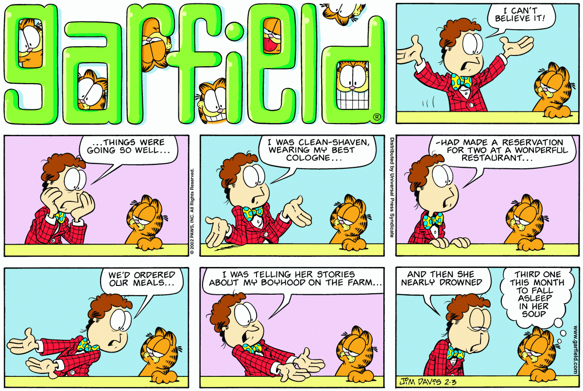 Garfield, February 2002 comic strips