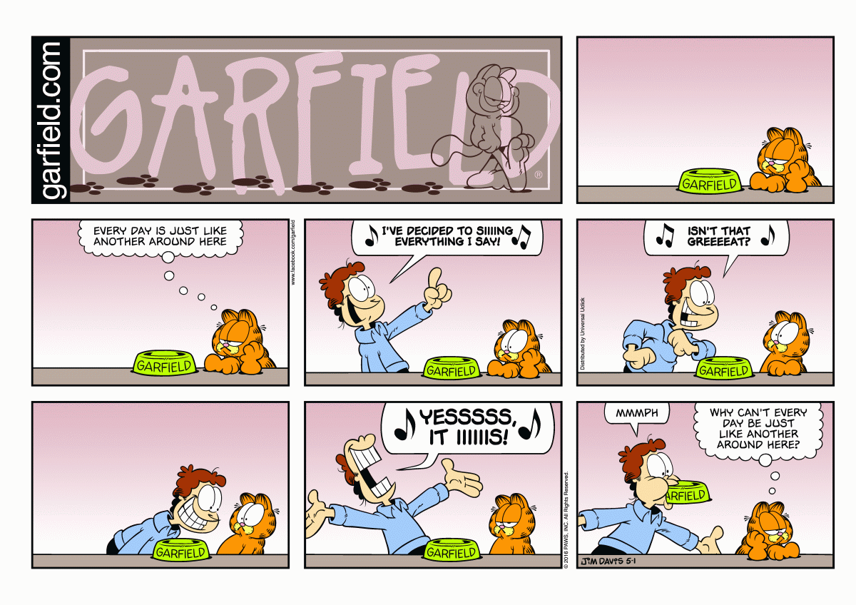 Garfield, May 2016 comic strips