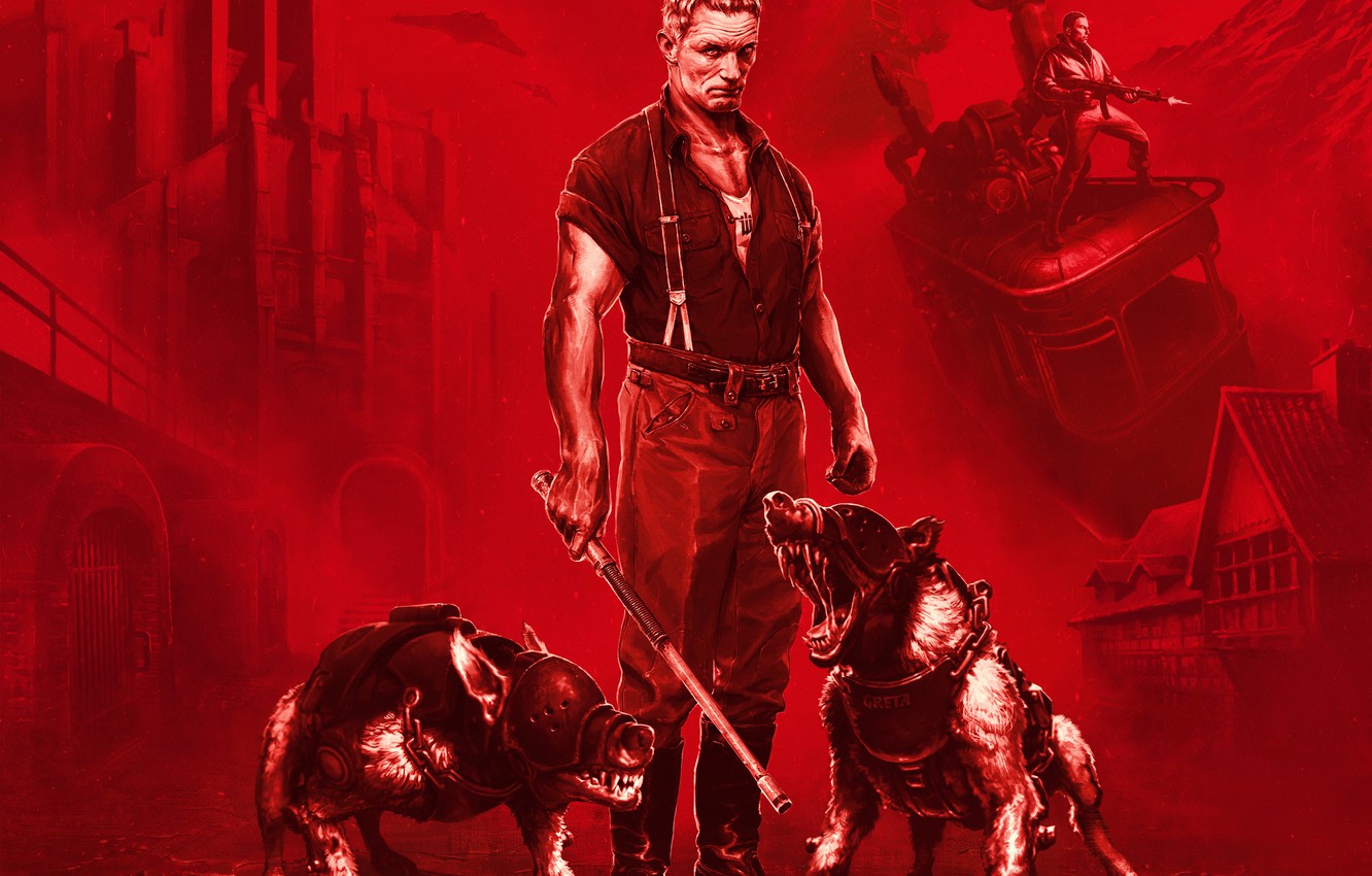 Wallpaper The game, Dogs, Male, Game, MachineGames, Wolfenstein: The Old Blood image for desktop, section игры