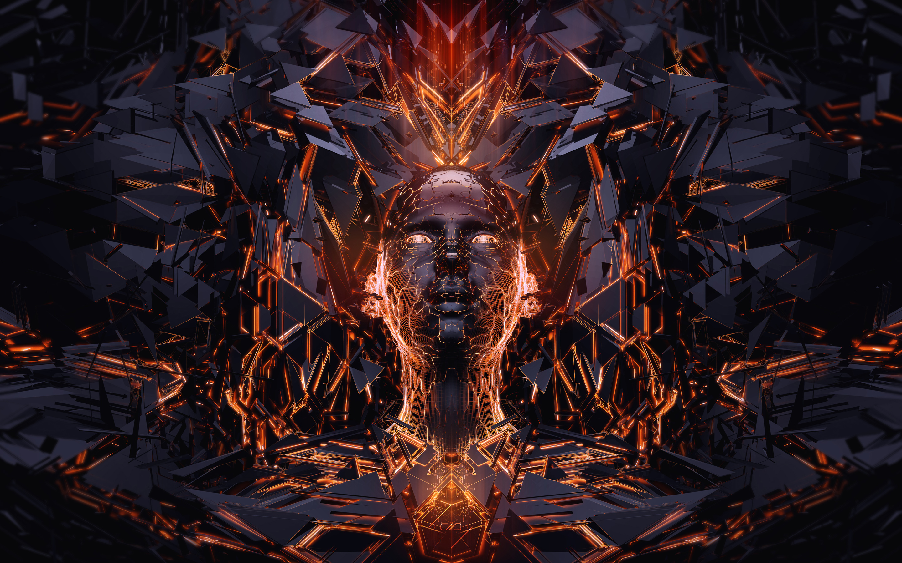 Wallpaper 4k 3D Digital Face Wallpaper