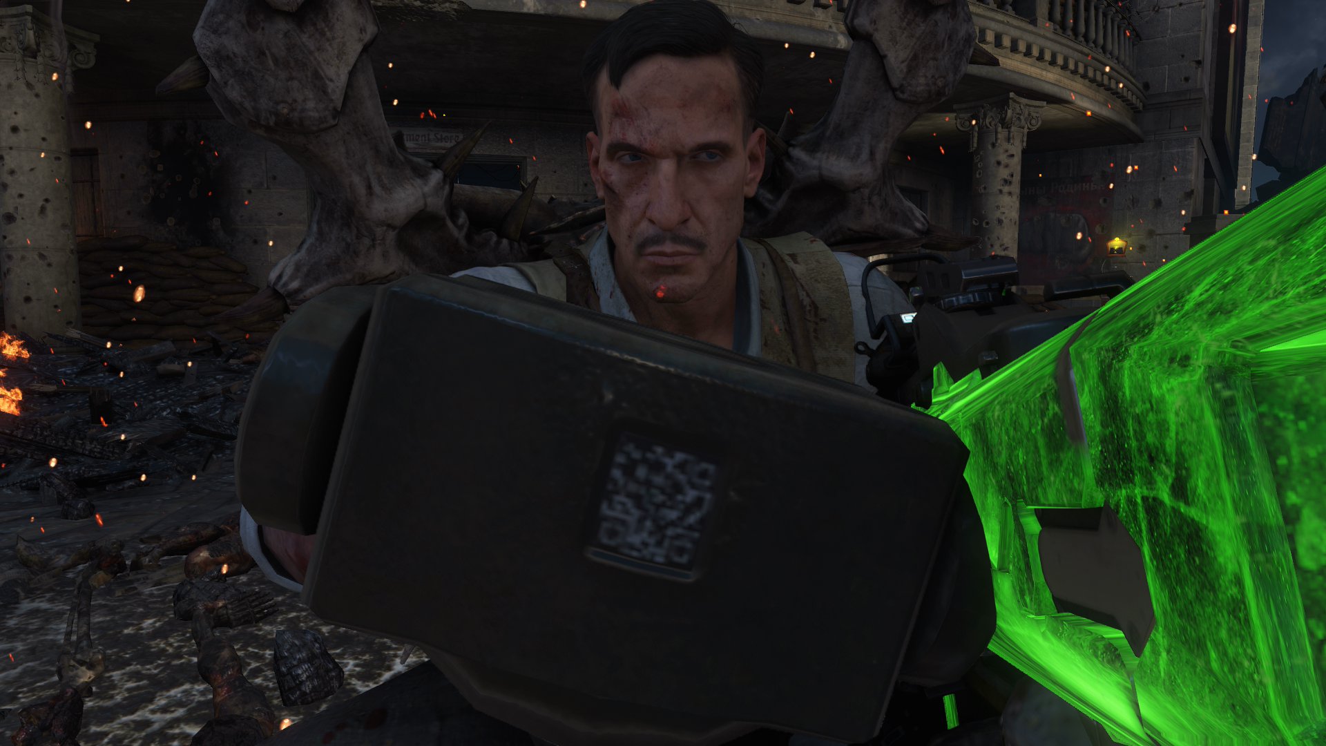 Jon noticed this before on the Dragon Strike in Gorod Krovi. A QR code. Sadly just a texture, doesn't scan!