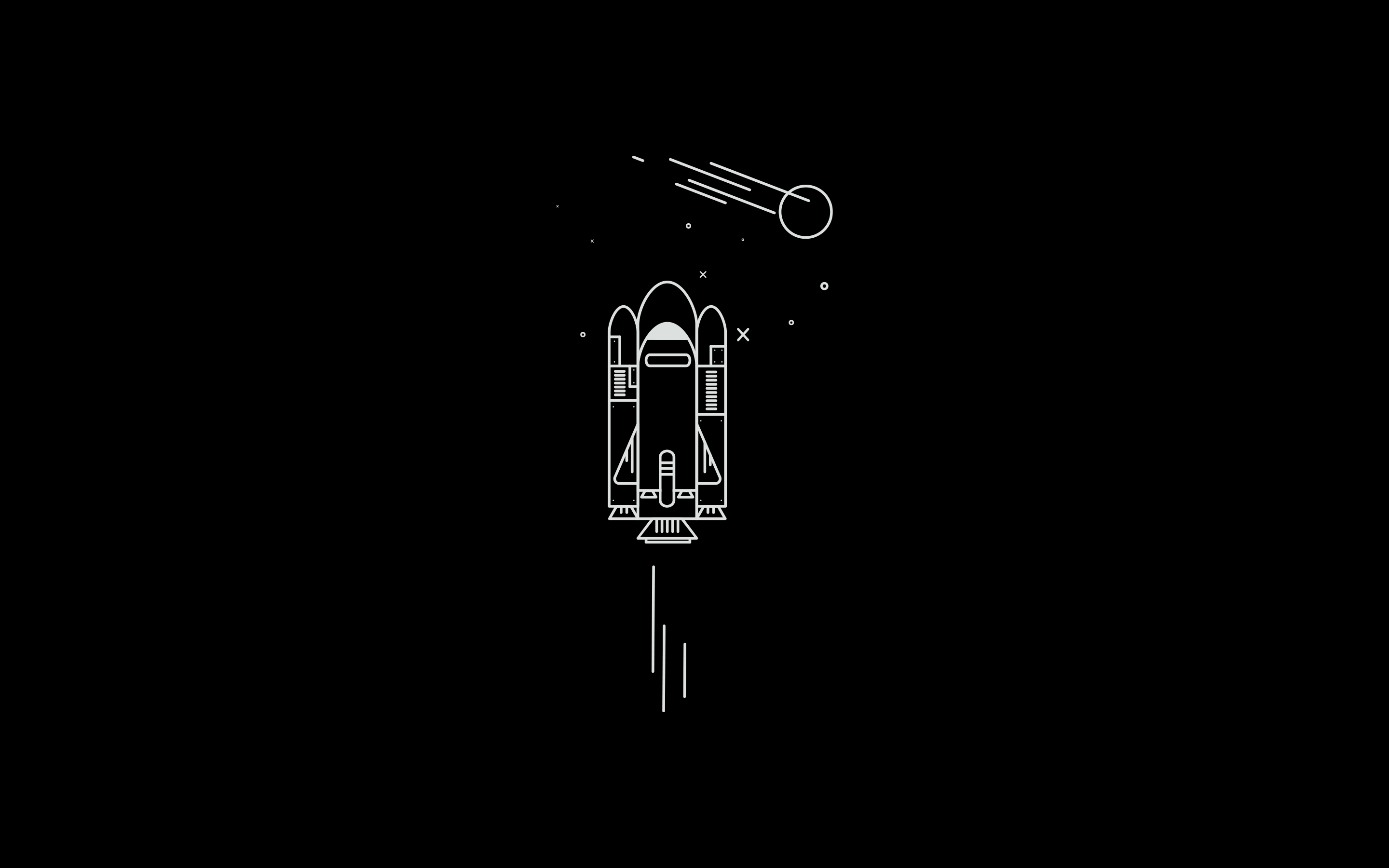 Minimalist Space Shuttle Wallpaper:2880x1800