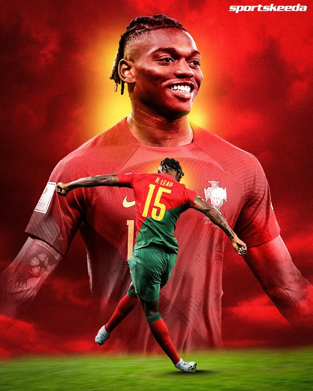 Sportskeeda Football LEAO SCORED HIS FIRST EVER WORLD CUP GOAL!