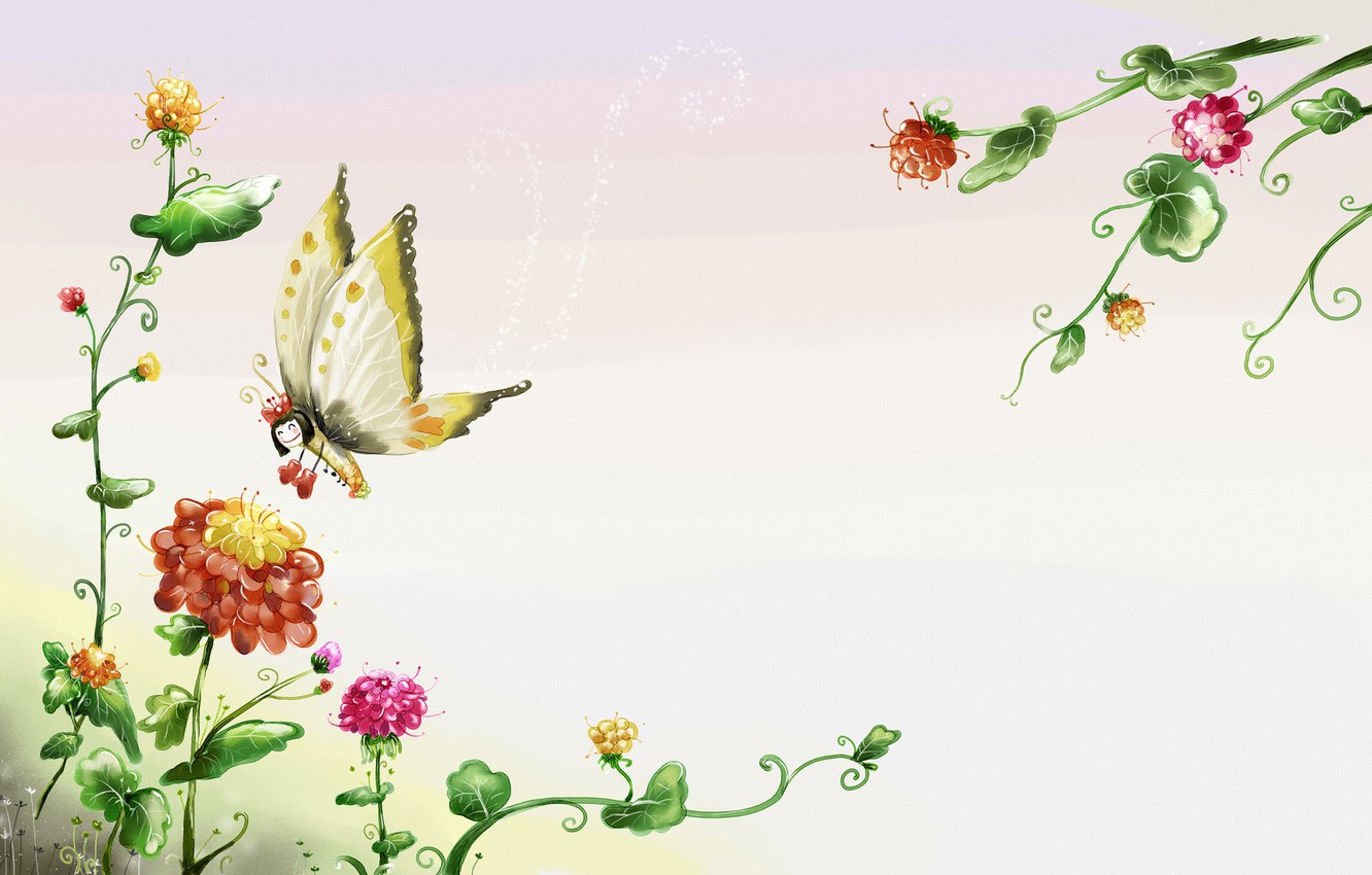 Wallpaper summer, butterfly, figure image for desktop, section природа
