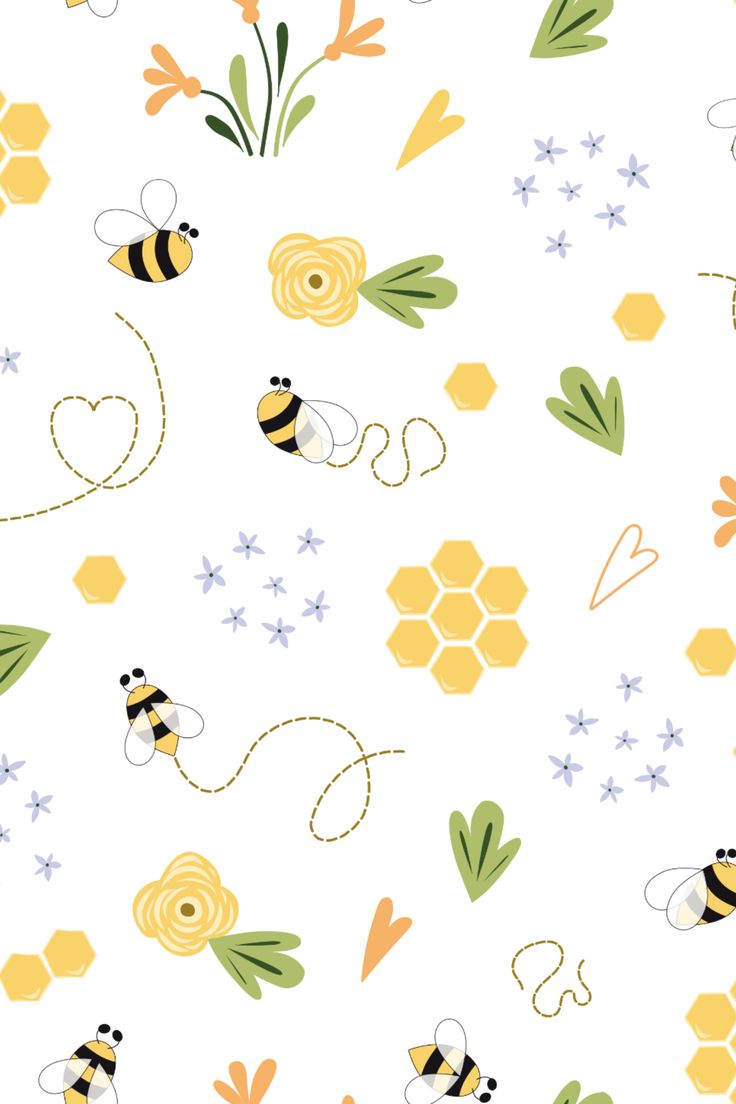 Honey Bee patterns Cute Bee. iPhone background wallpaper, Pretty wallpaper, Wallpaper iphone cute
