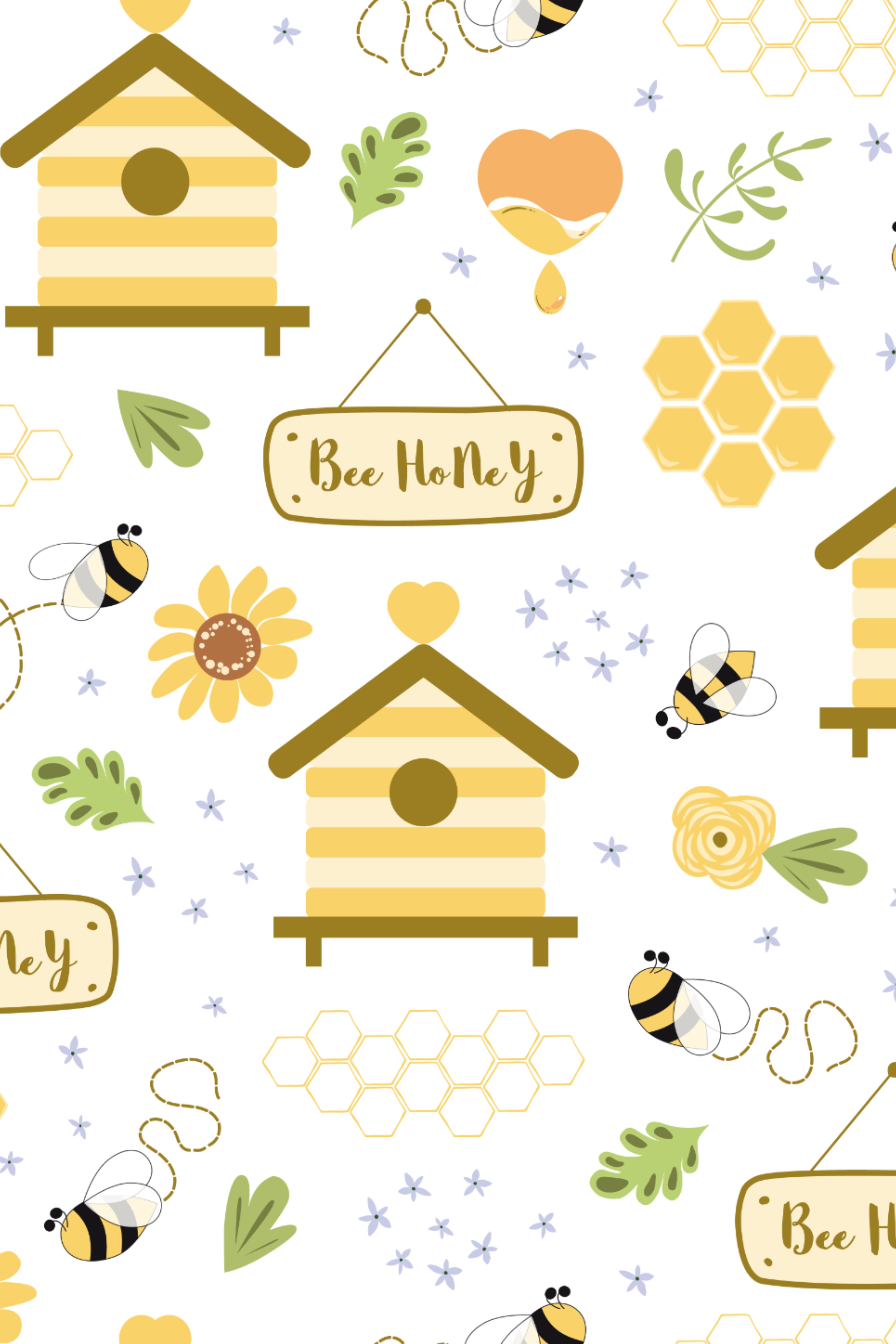 Honey Bee patterns Cute Bee. Cute bee, Bee, Wallpaper iphone cute