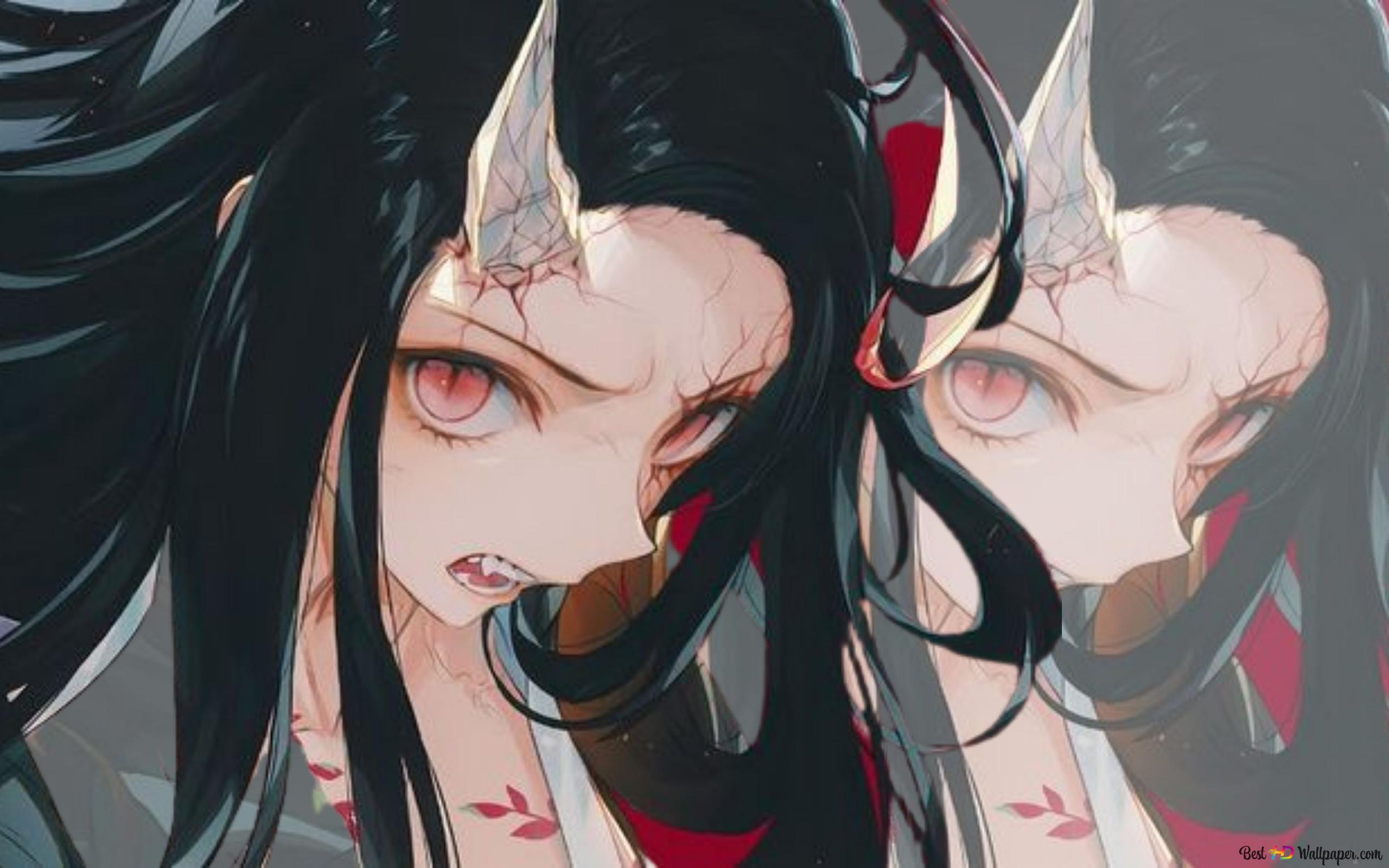 Nezuko Kamado in Demon Form 4K wallpaper download