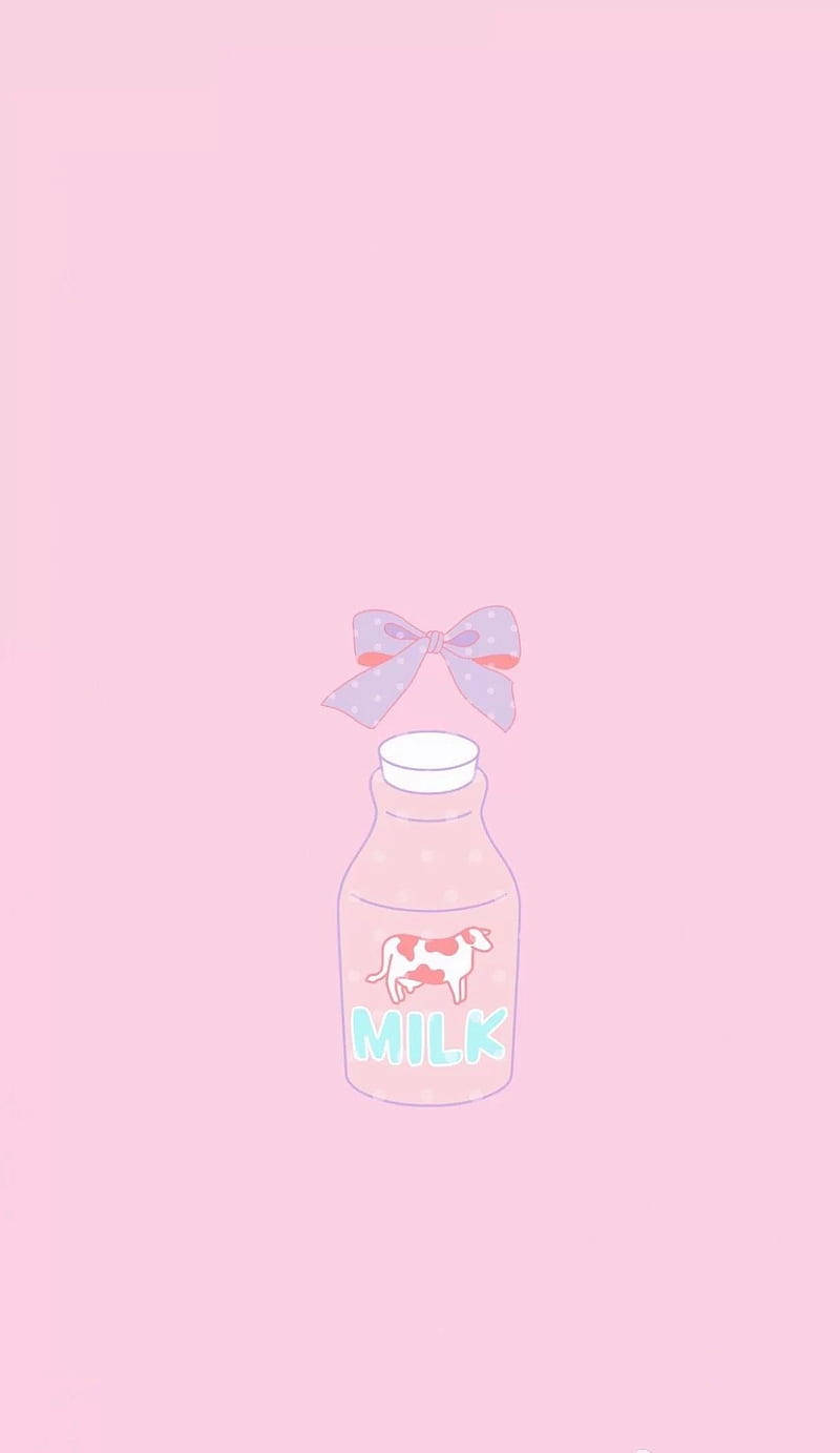 Download Kawaii HD Milk Bottle Wallpaper