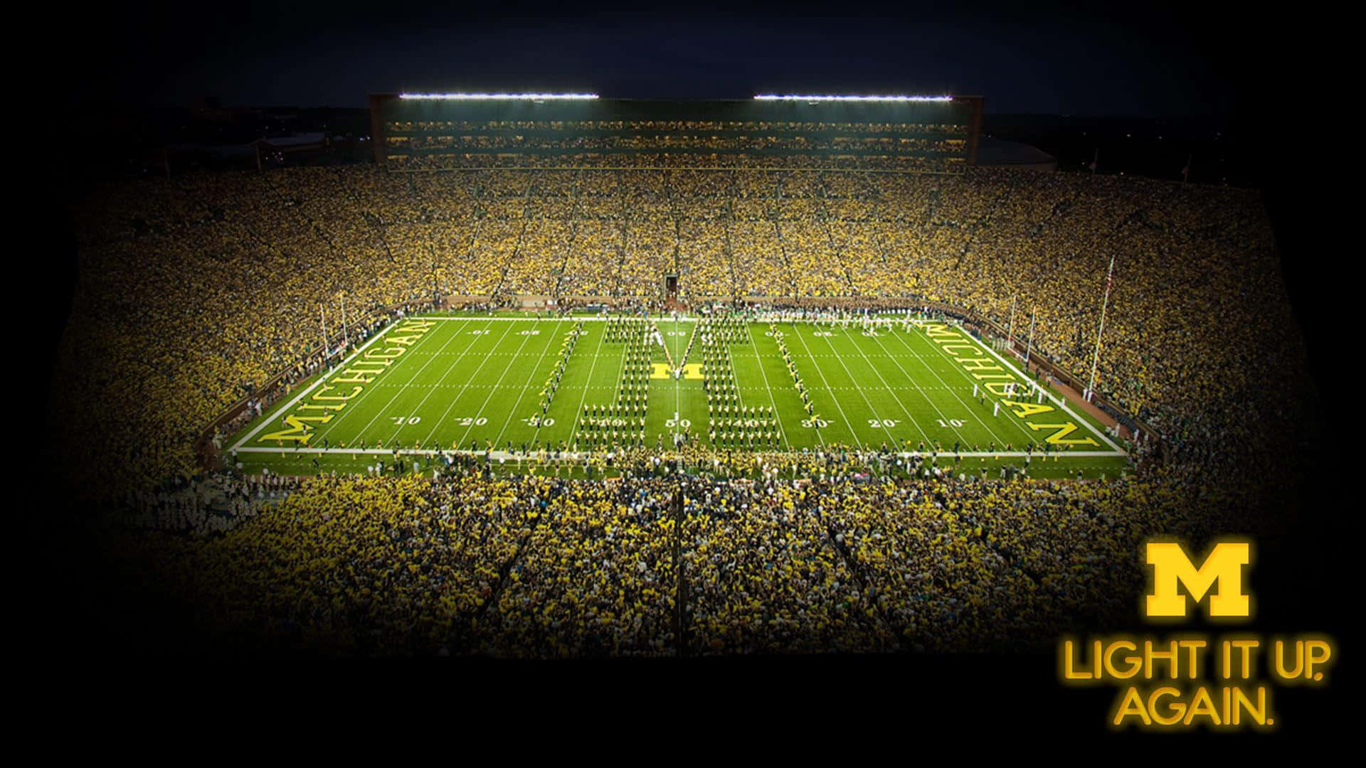 Download Michigan Wolverines Football Stadium Light Up Again Wallpaper