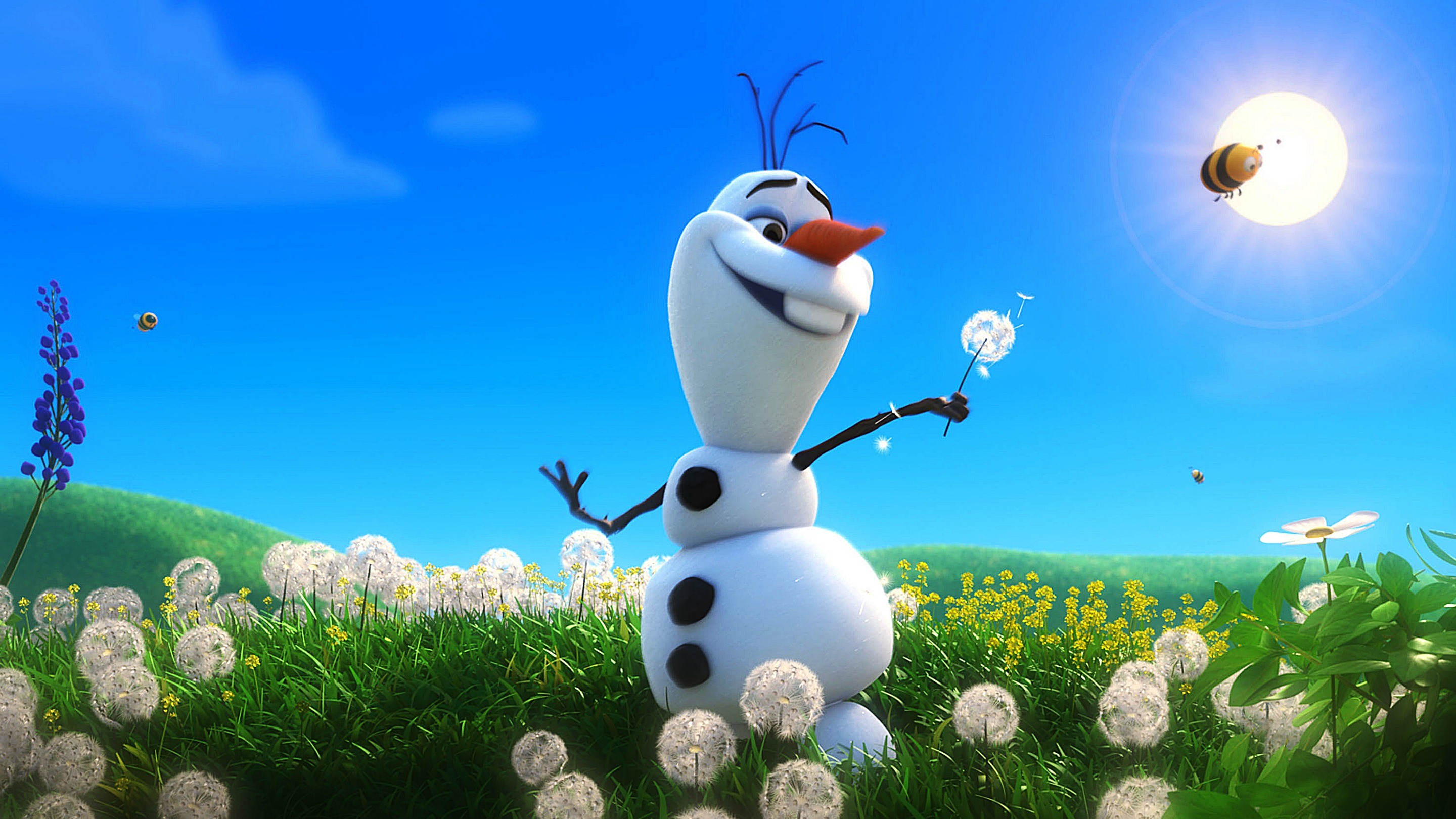 Funny Olaf Snowman in Summer HD Wallpaper. Download Cartoon Wallpaper