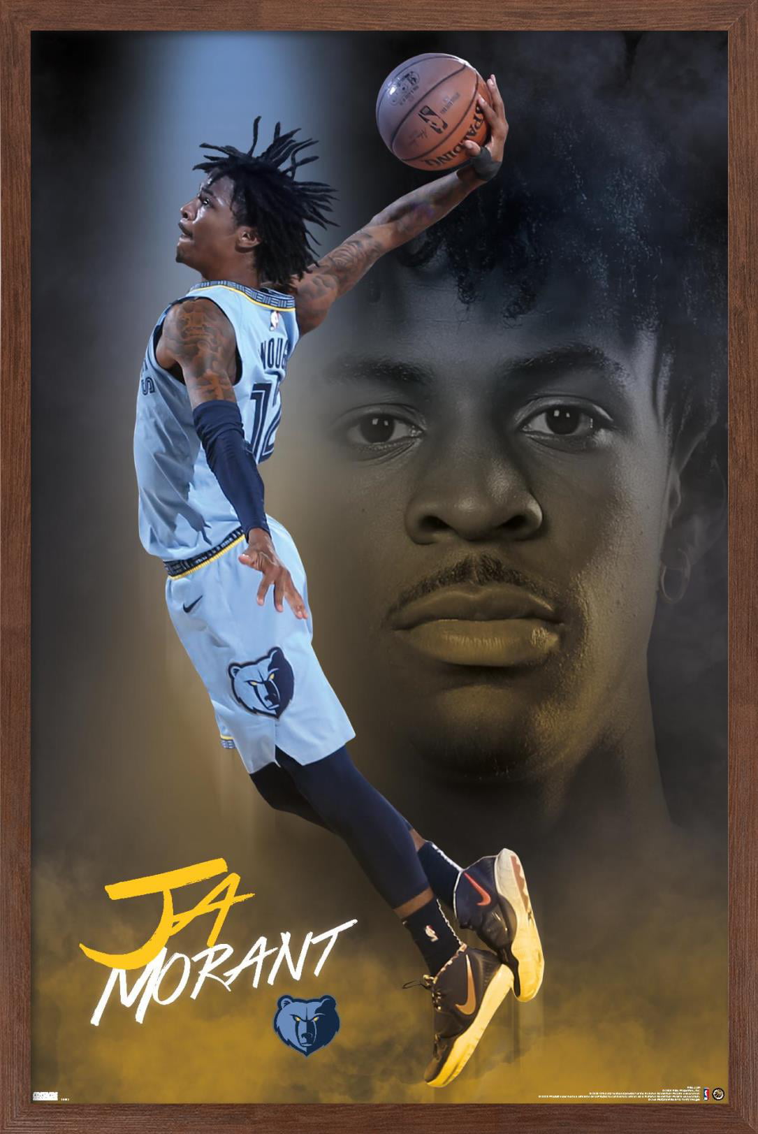 NBA Memphis Grizzlies Morant 20 Wall Poster, 22.375 x Framed