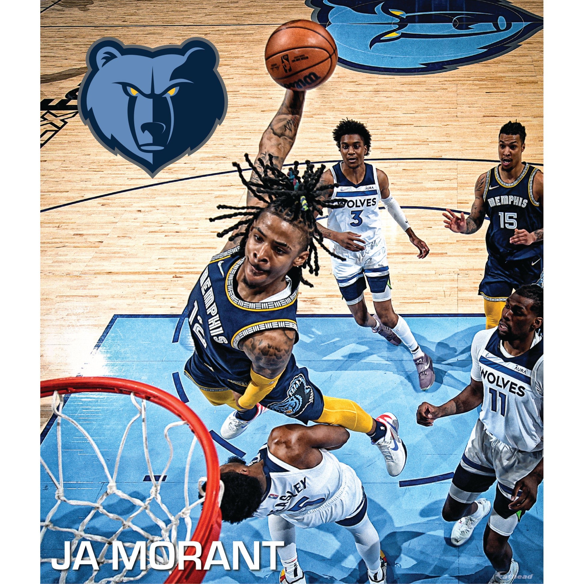 Memphis Grizzlies: Ja Morant 2022 Playoff Dunk Poster Lic