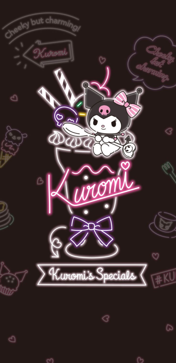 Kuromi Neon Parlor Wallpaper