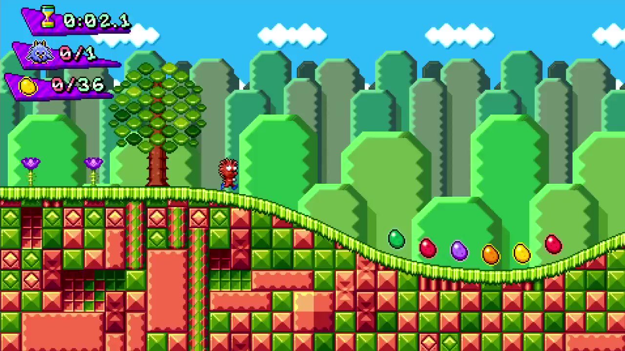 Spicy Gyro Games Porcupine! Tiny Topsy Turvy levels of increasing difficulty! Coming 2022! #indiedev #pixelart #screenshotsaturday #NintendoSwitch