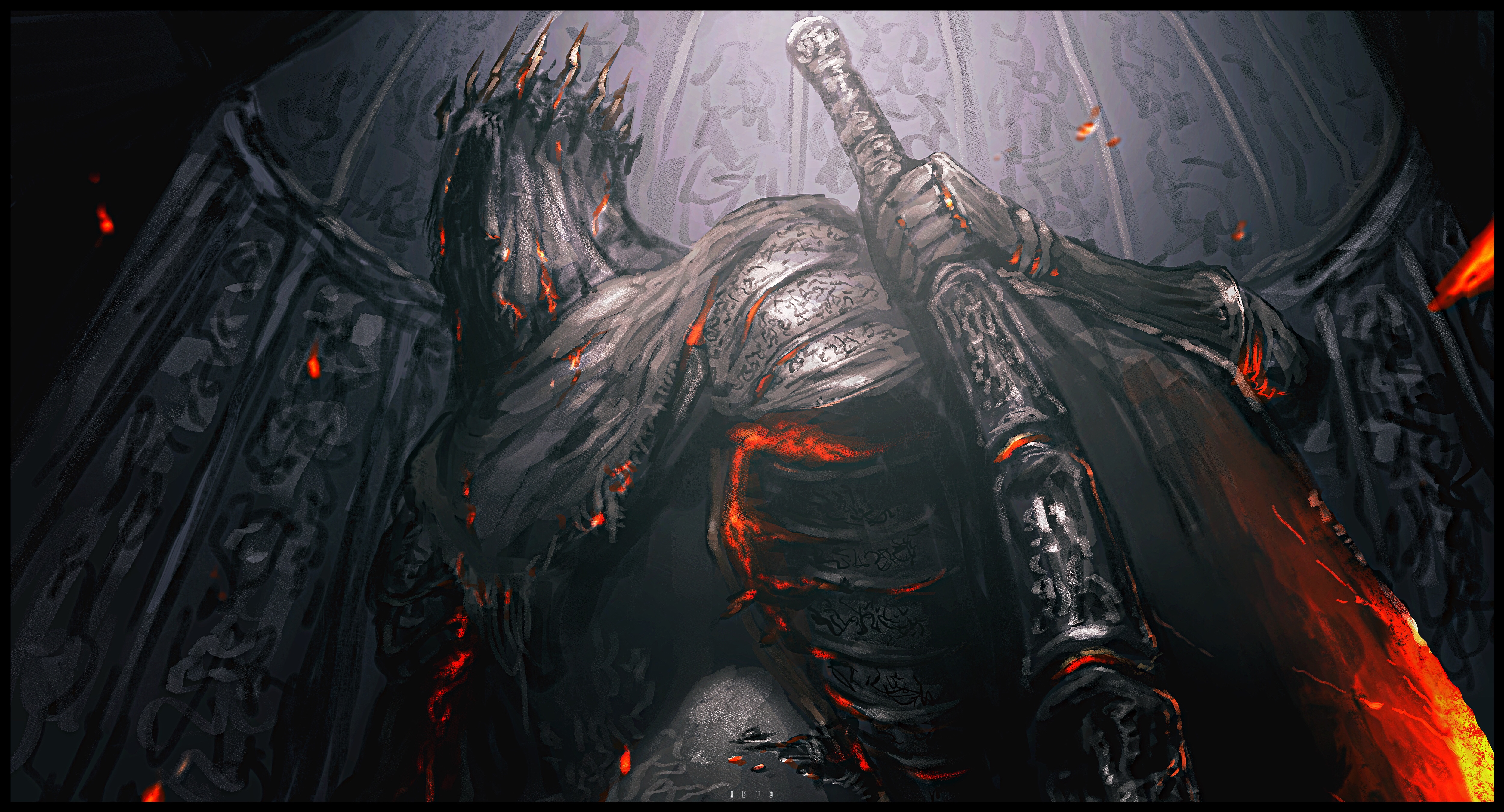 yhorm the giant (dark souls and 1 more) drawn by ibuo_(ibukht1015)