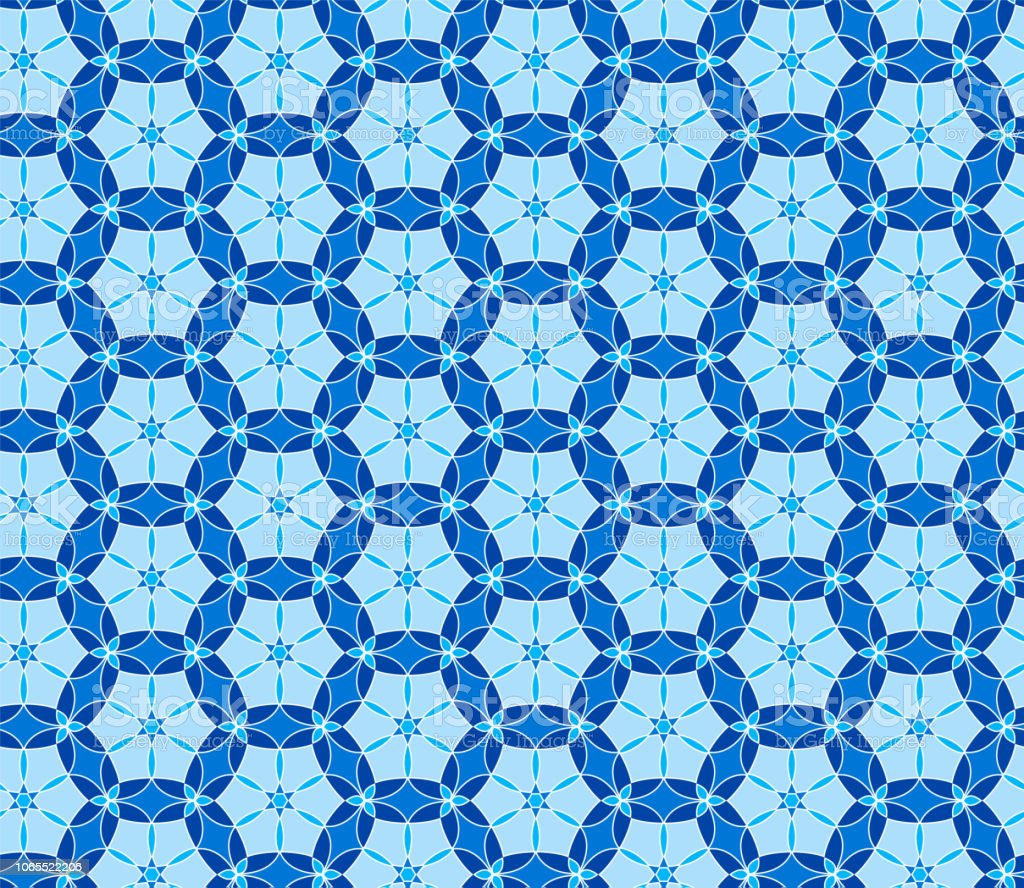 Geometric Seamless Pattern Mix Blue And White Kaleidoscope Oriental Ornament Mosaic Background Azulejos Tilesvector For Invitations Greeting Cards Fabric Wallpaper Stock Illustration Image Now