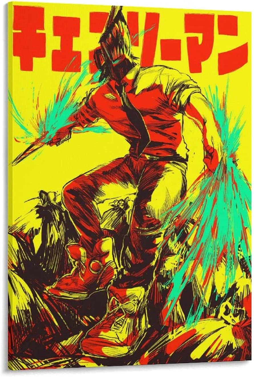 Amazon.co.jp: Anime Chainsaw Man Wallpaper Poster Wall Art Canvas Print Picture Poster Wall Picture Wall Decor Birthday Gift Home Decor 24x36 inch (60x90cm), DIY, Tools & Garden
