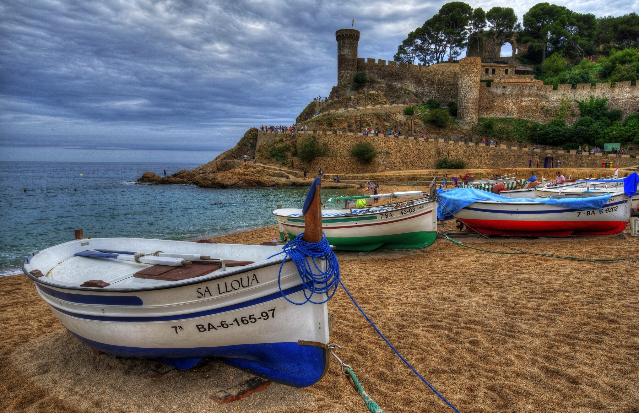 Tossa de Mar Girona Catalonia Costa Brava Vila Vella Balearic Sea, Spain, Boats, Coast, Beach Gallery HD Wallpaper