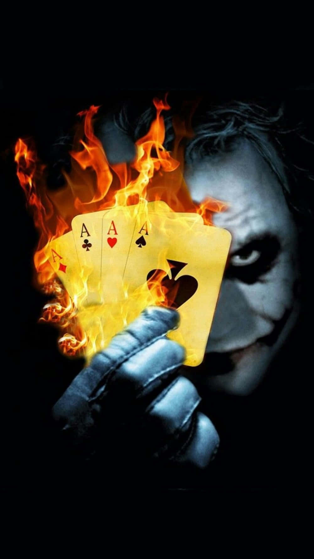 Download Dangerous Joker Scary Cards Fire Wallpaper