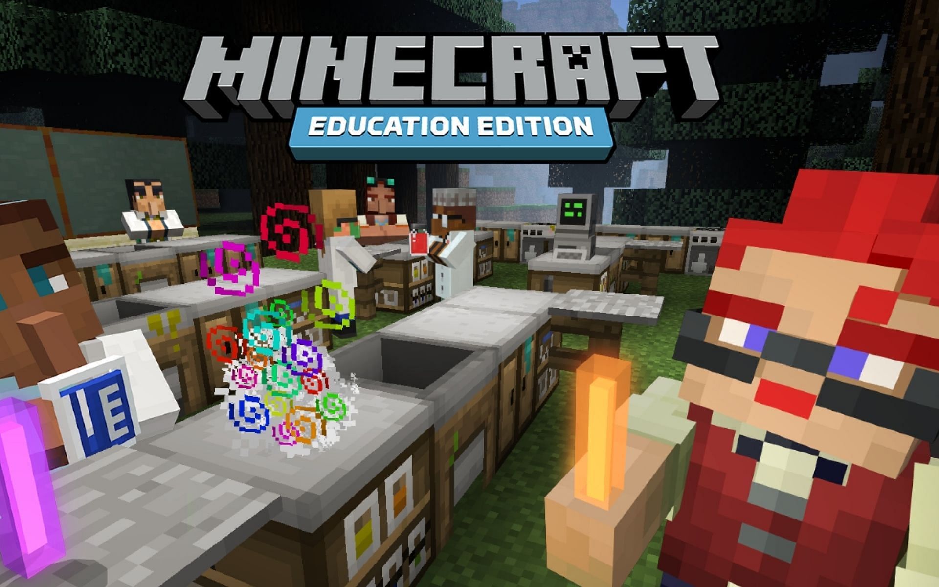 Download Minecraft Education Edition Classroom Scene Wallpaper