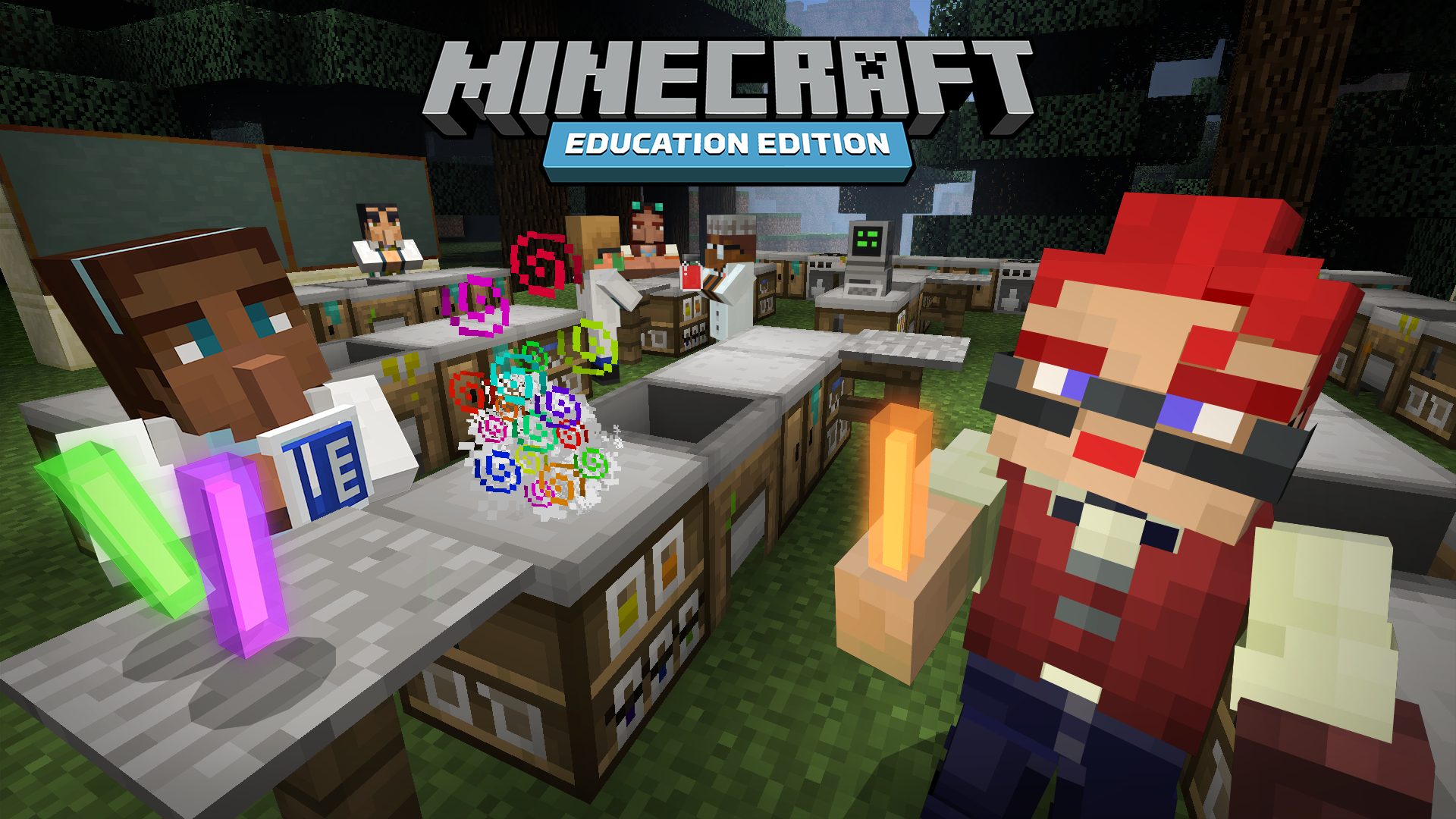 Download Minecraft Education Edition Classroom Scene Wallpaper