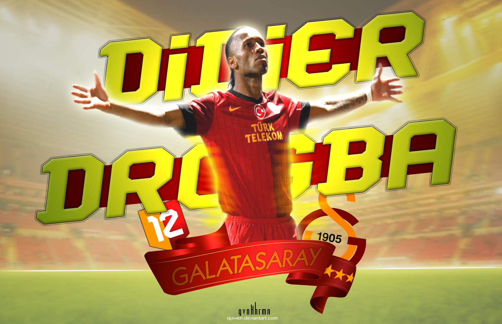 The best player of Galatasaray Didier Drogba Desktop wallpaper 1400x1050