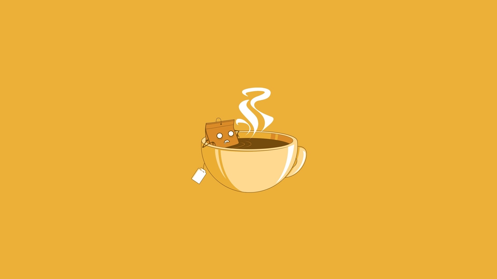 minimalism, Digital Art, Humor, Simple Background, Tea, Cup, Bag Wallpaper HD / Desktop and Mobile Background