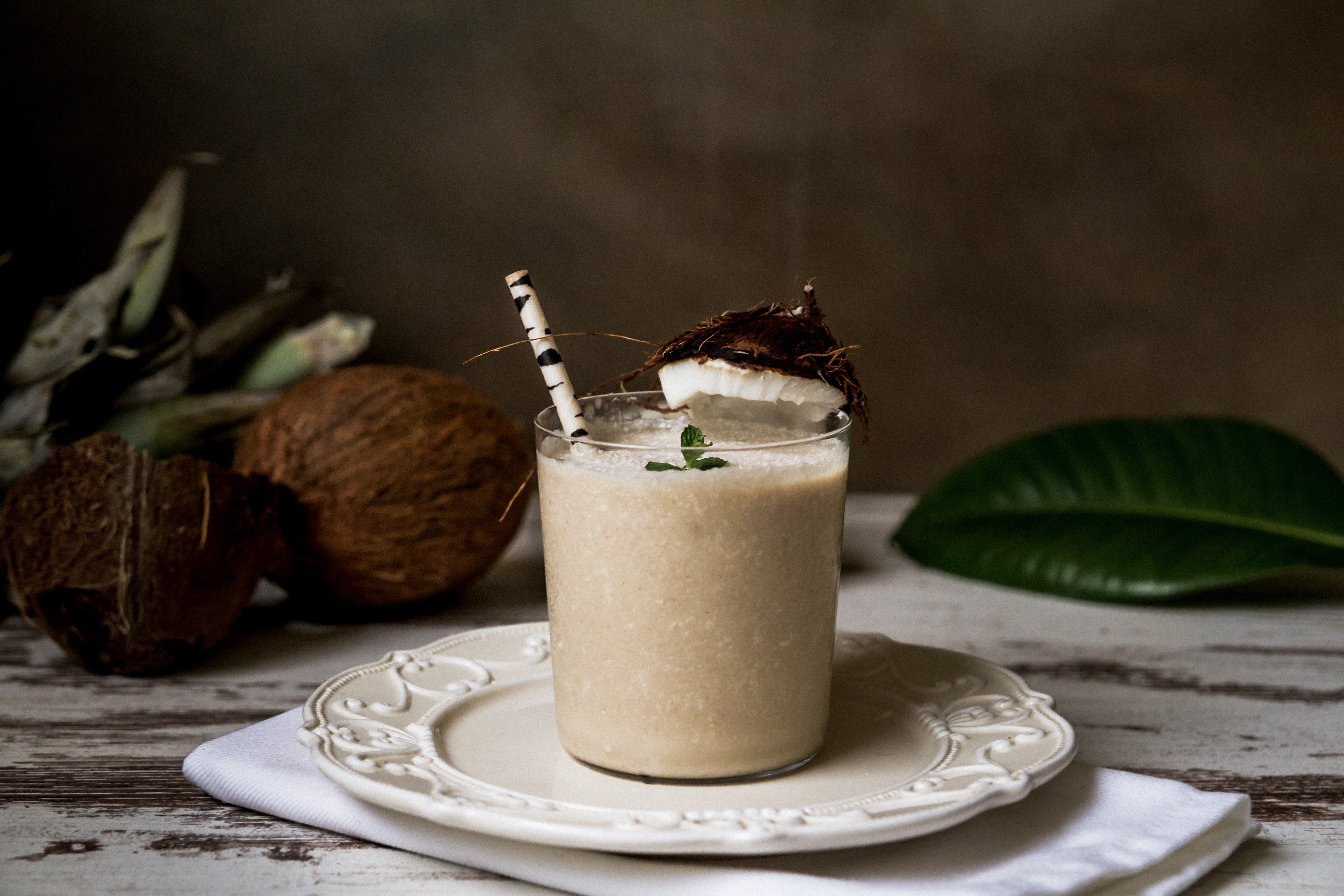 Wallpaper, food, fruit, drink, dessert, smoothie, milkshake, cocktail, coconut, produce, flavor, mint julep 5184x3456