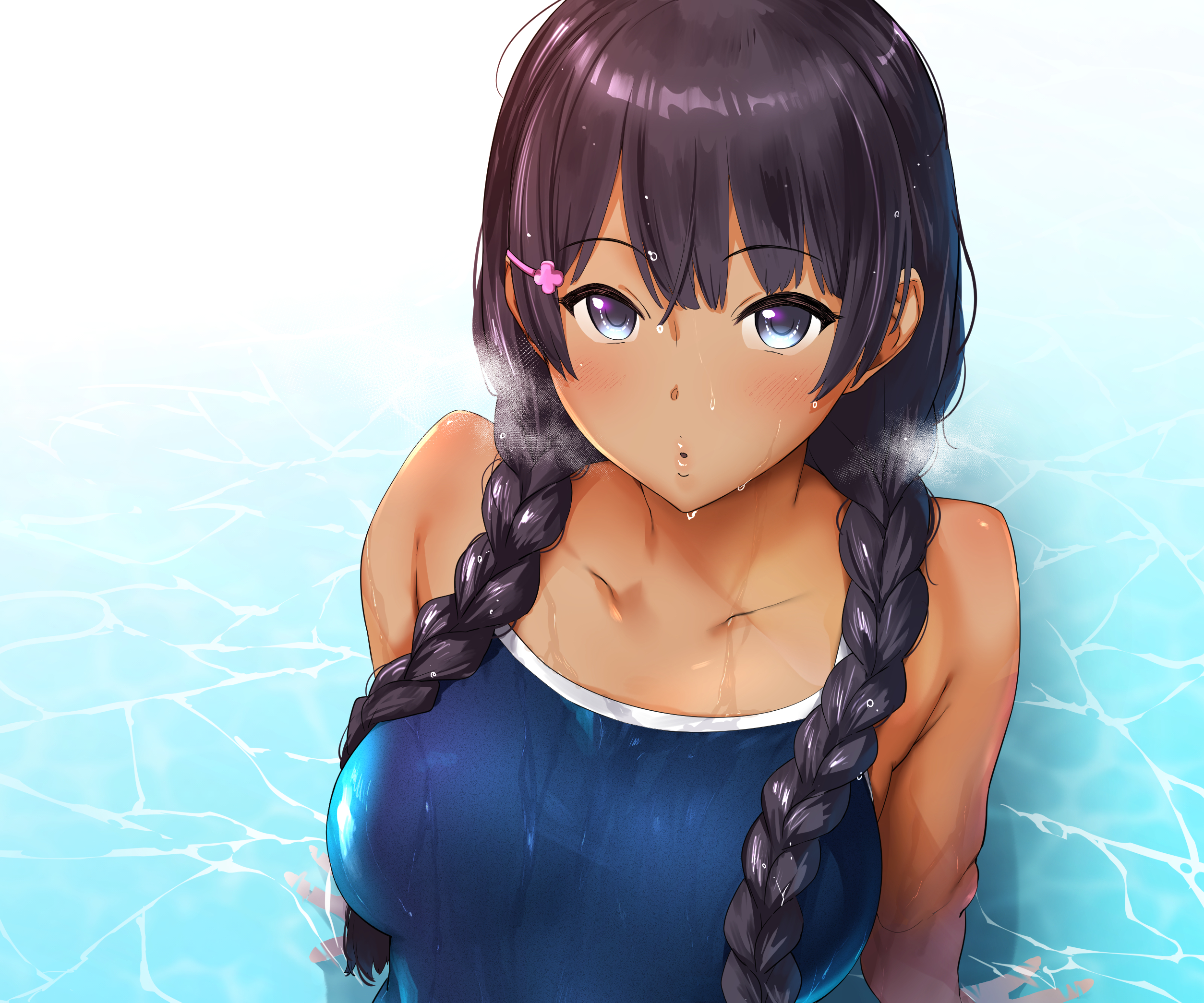 dark skin, Summer Time Rendering, 4K, anime, anime girls, Anime