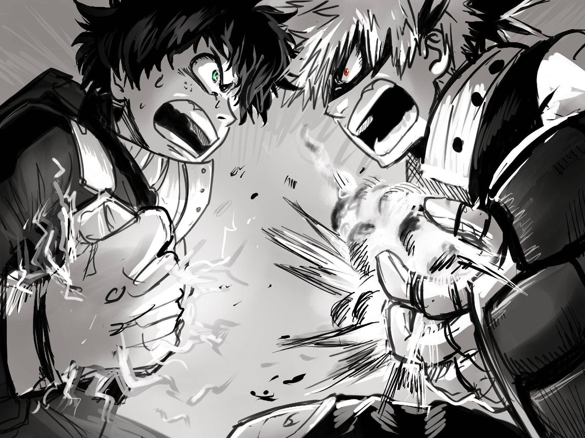 Download Bakugou Facing Midoriya Wallpaper