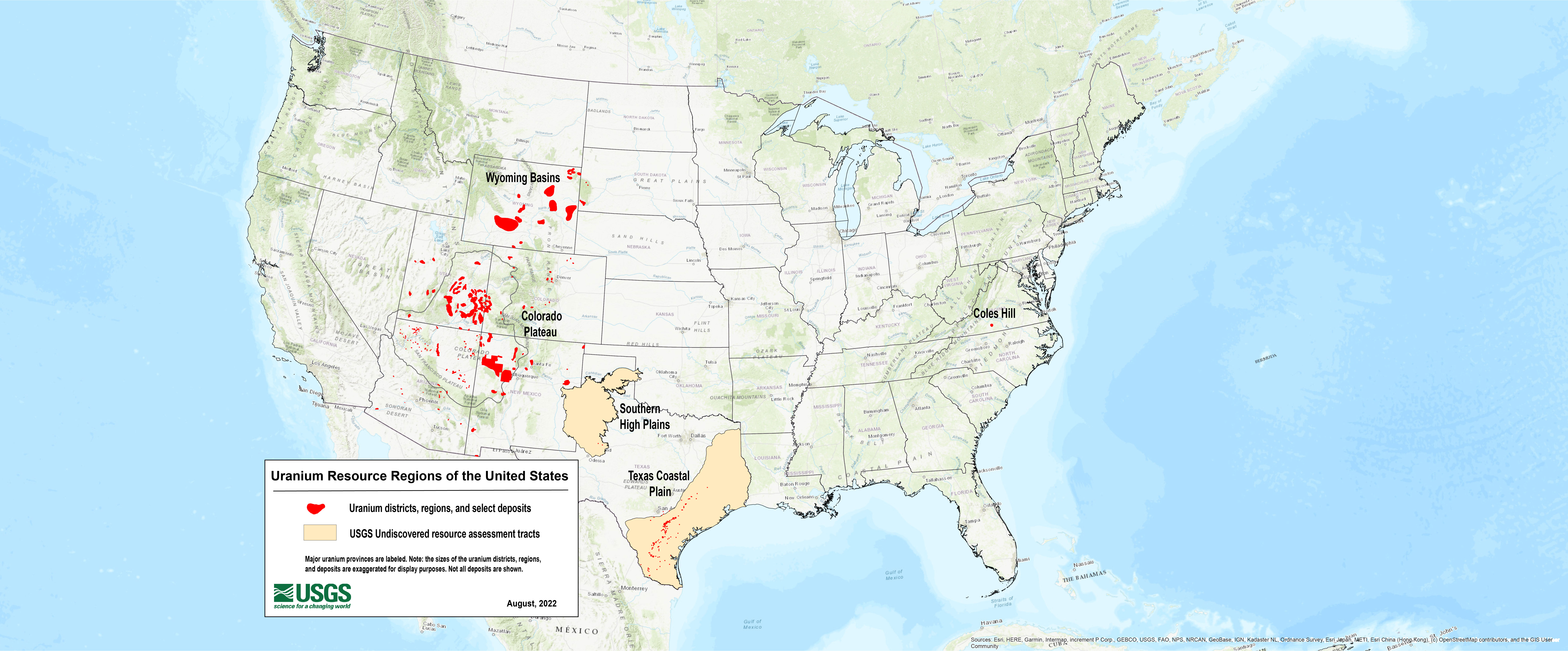 Uranium resource regions of the United States. U.S. Geological Survey