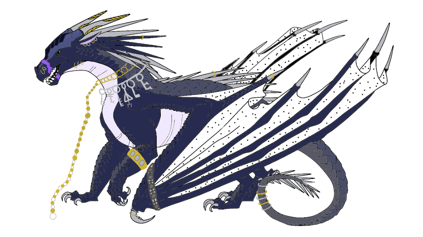 Bitterwind the IceWing NightWing hybrid. Wings of Fire Fanon