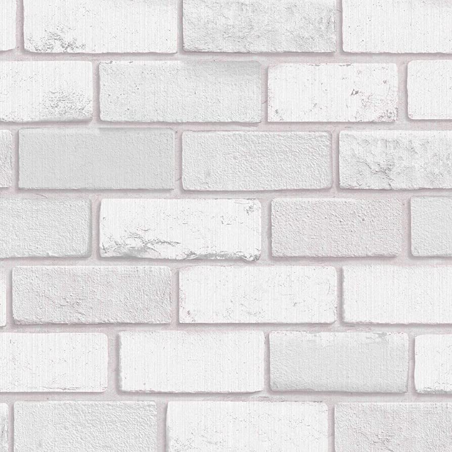 Arthouse Diamond White Brick Vinyl Wallpaper. Bring an Exposed Wall Illusion to Any Room. Glitter Effect Design. Tough Paper for Any Room in The House, 902009, Tools & Home Improvement