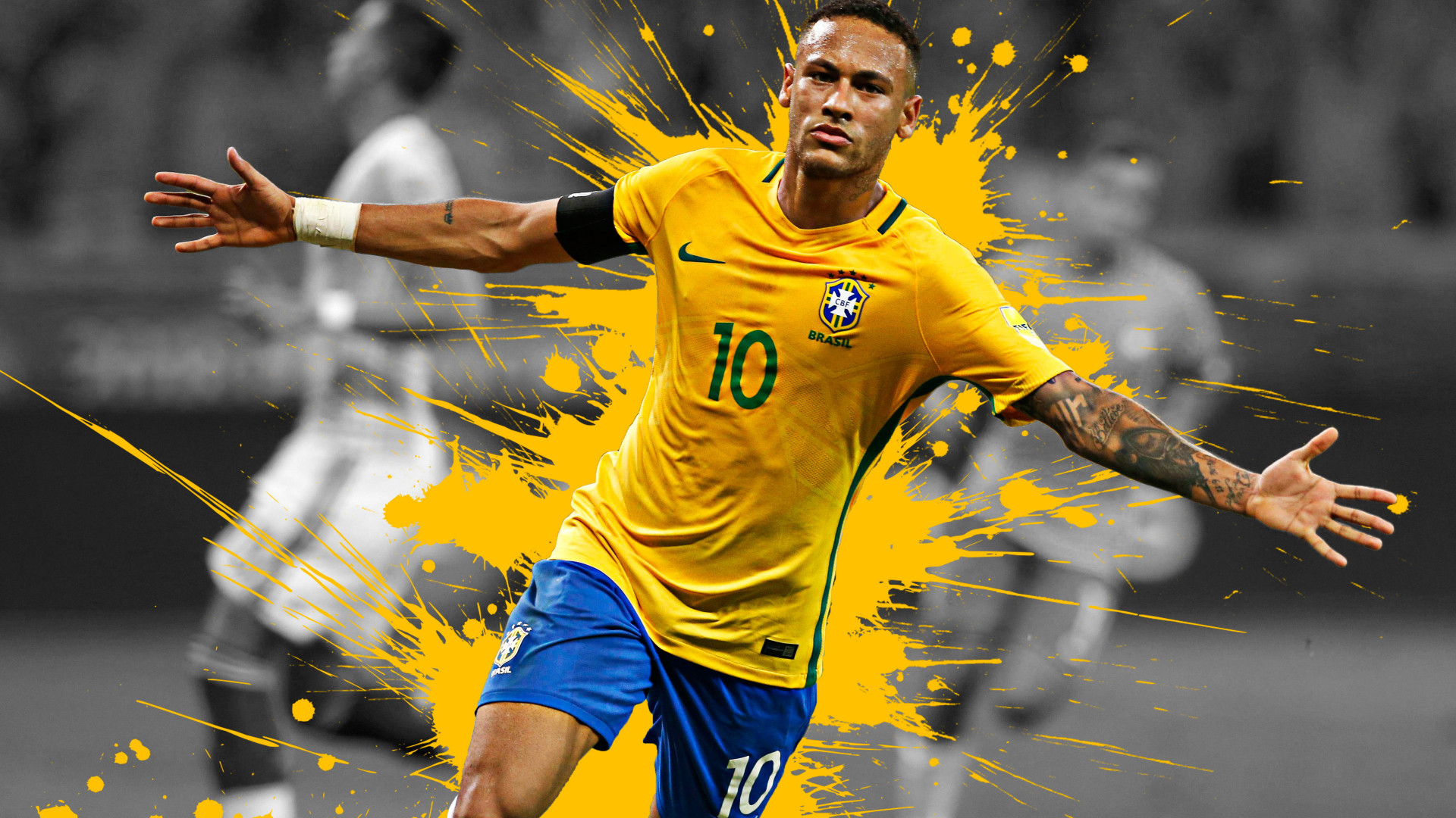Download wallpaper: Neymar for Brazil national team 1920x1080