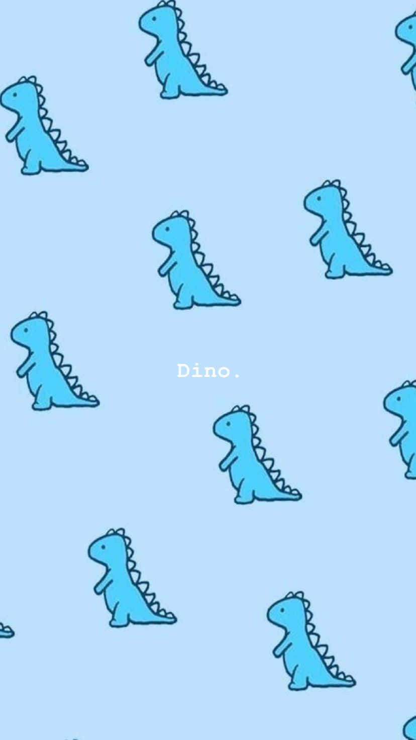 Download A Blue Background With A Blue Dinosaur Pattern Wallpaper