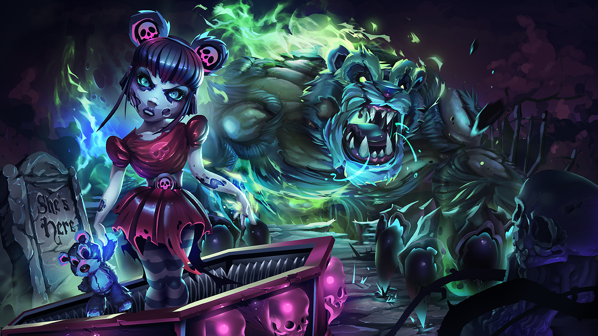 Wallpaper, League of Legends, Annie League of Legends, Tibbers 1920x1080