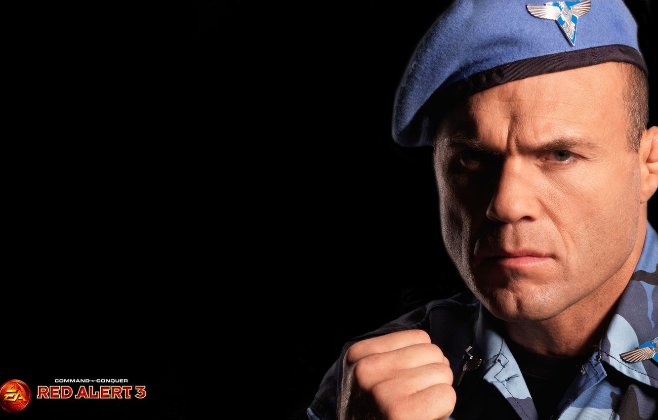 Wallpaper look, pose, the game, form, game, takes, Randy Couture, Randy Couture, look, pose, form, Red Alert 3, Red Alert, takes, beret, Military uniform image for desktop, section игры