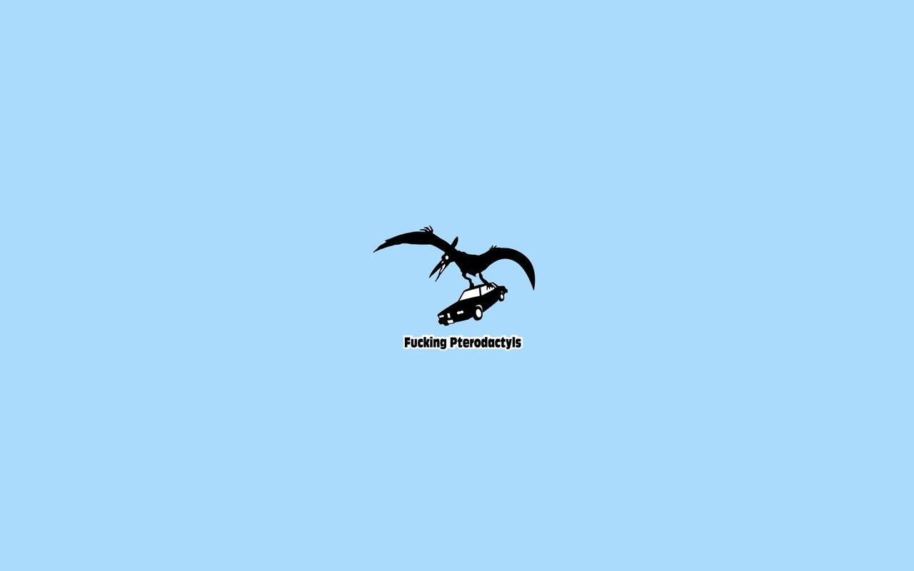 Wallpaper, car, minimalism, humor, text, cartoon, dinosaurs, wing, perching bird 1280x800