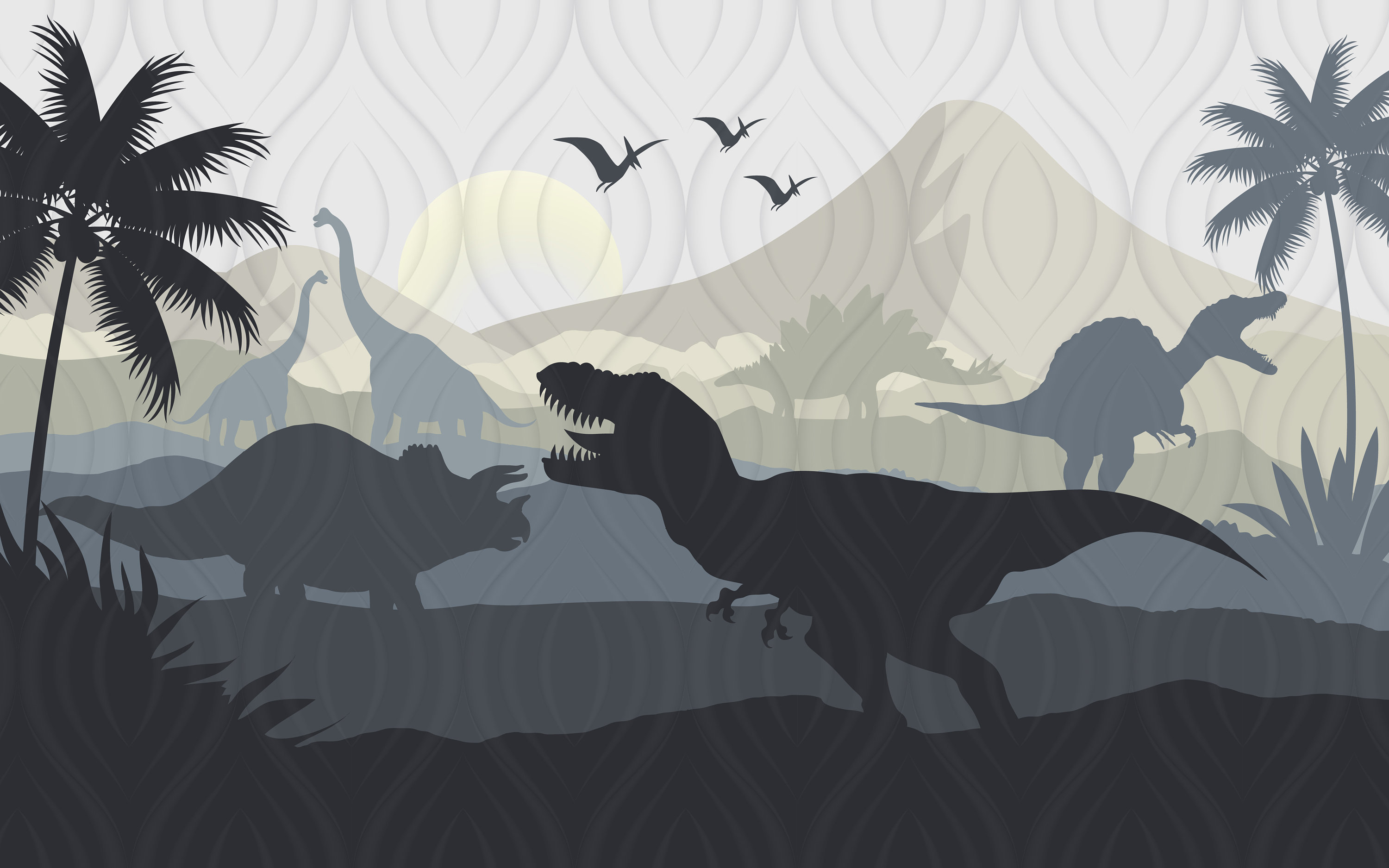 Jurassic World Wallpaper for Kids. Trex Triceratops Wall Mural