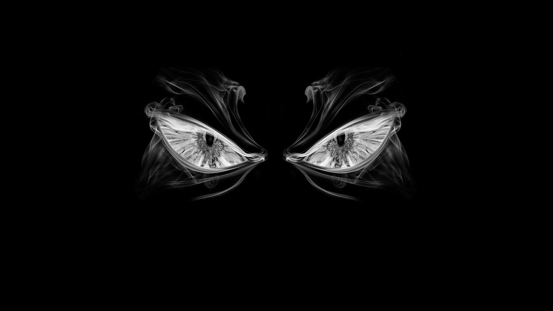 drawing, smoke, digital art, anger, dark, eyes, minimalism, black background Gallery HD Wallpaper
