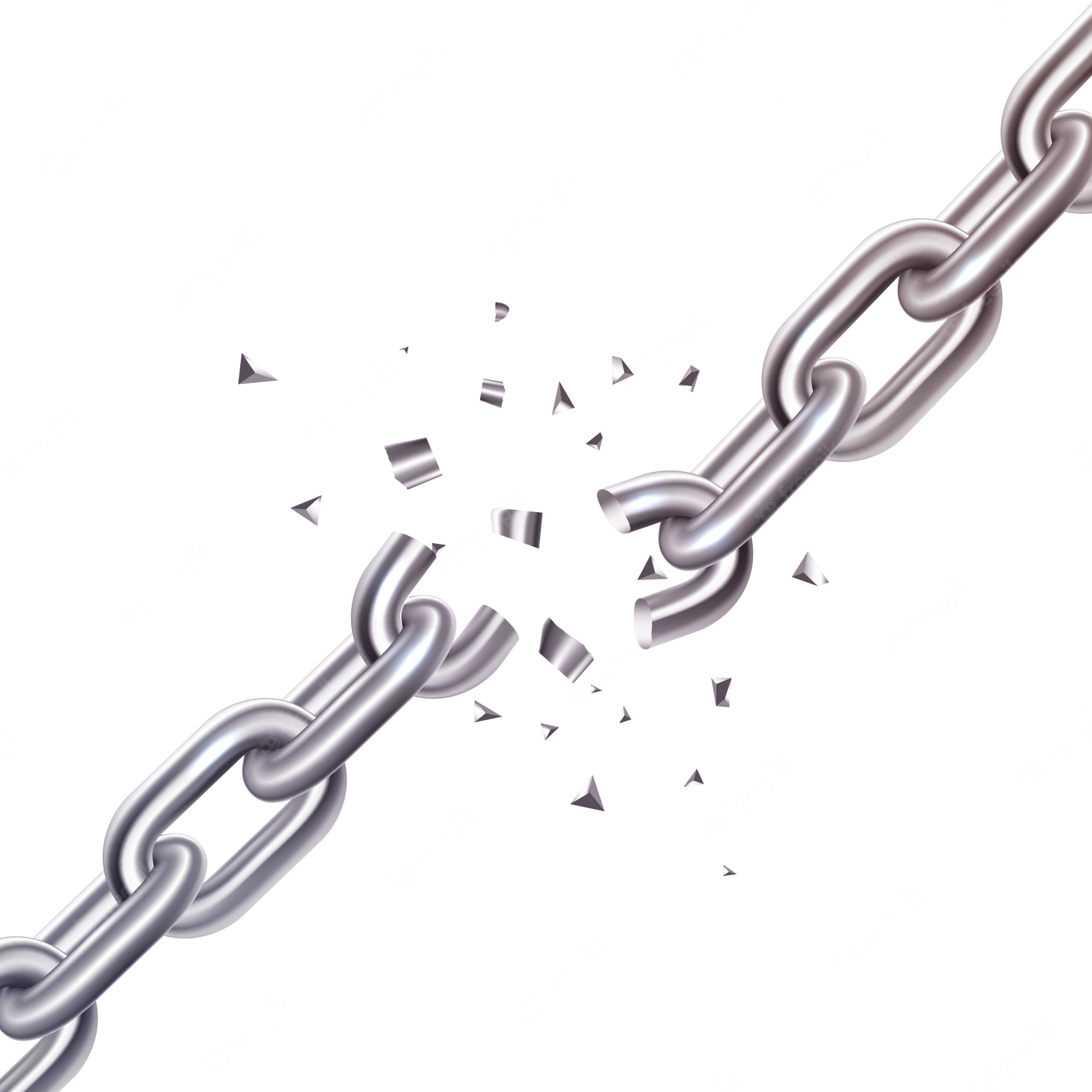 Free Vector. Broken chain illustration