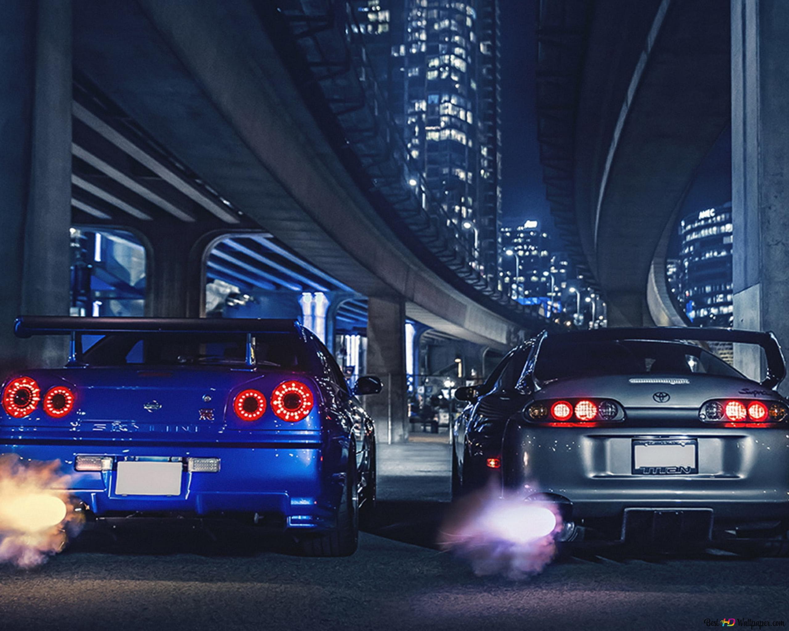 Toyota Supra Mk4 Nissan Skyline Gt R R34 4K Wallpaper Download