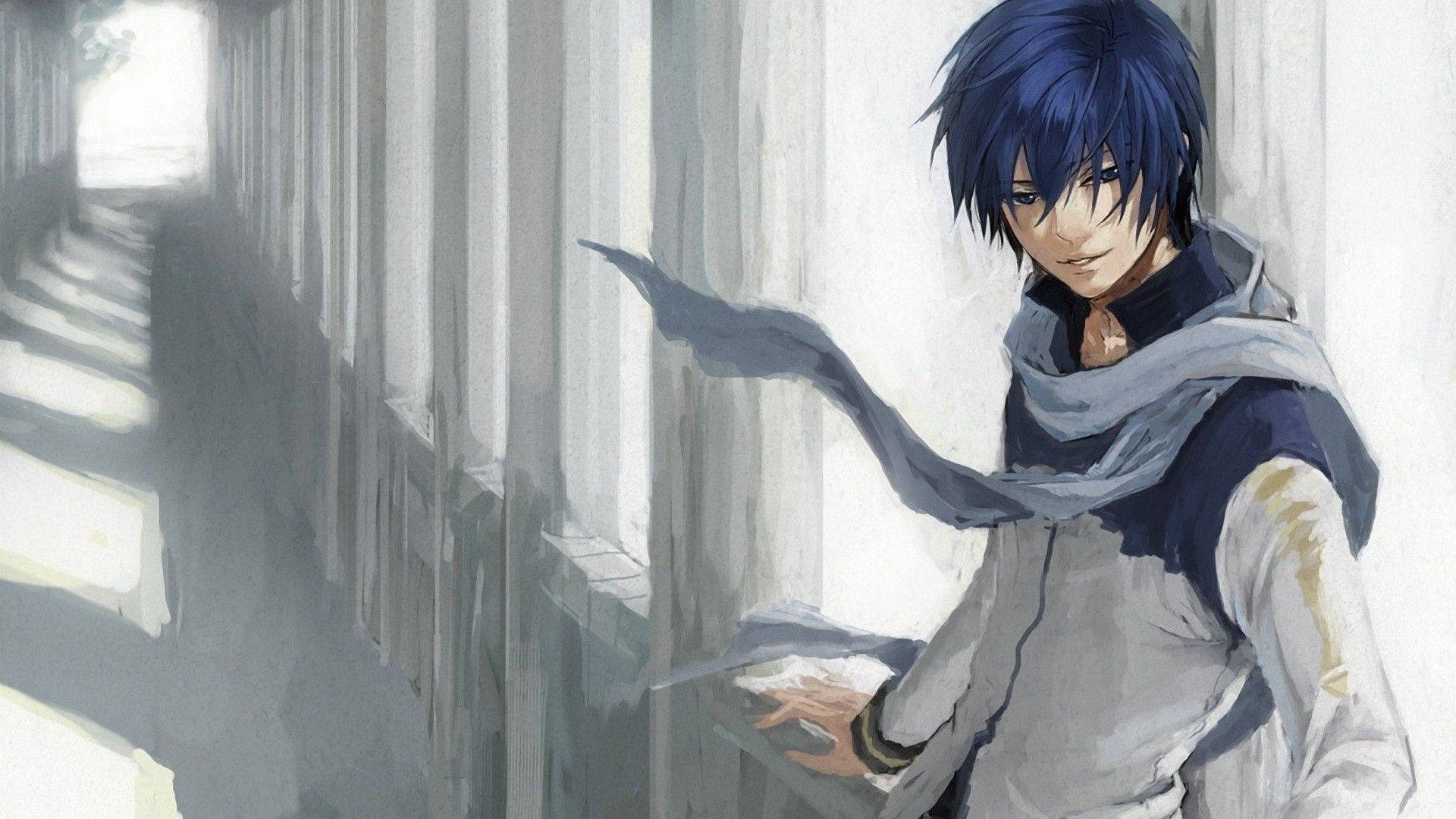 Download Blue Haired Anime Boy Wallpaper