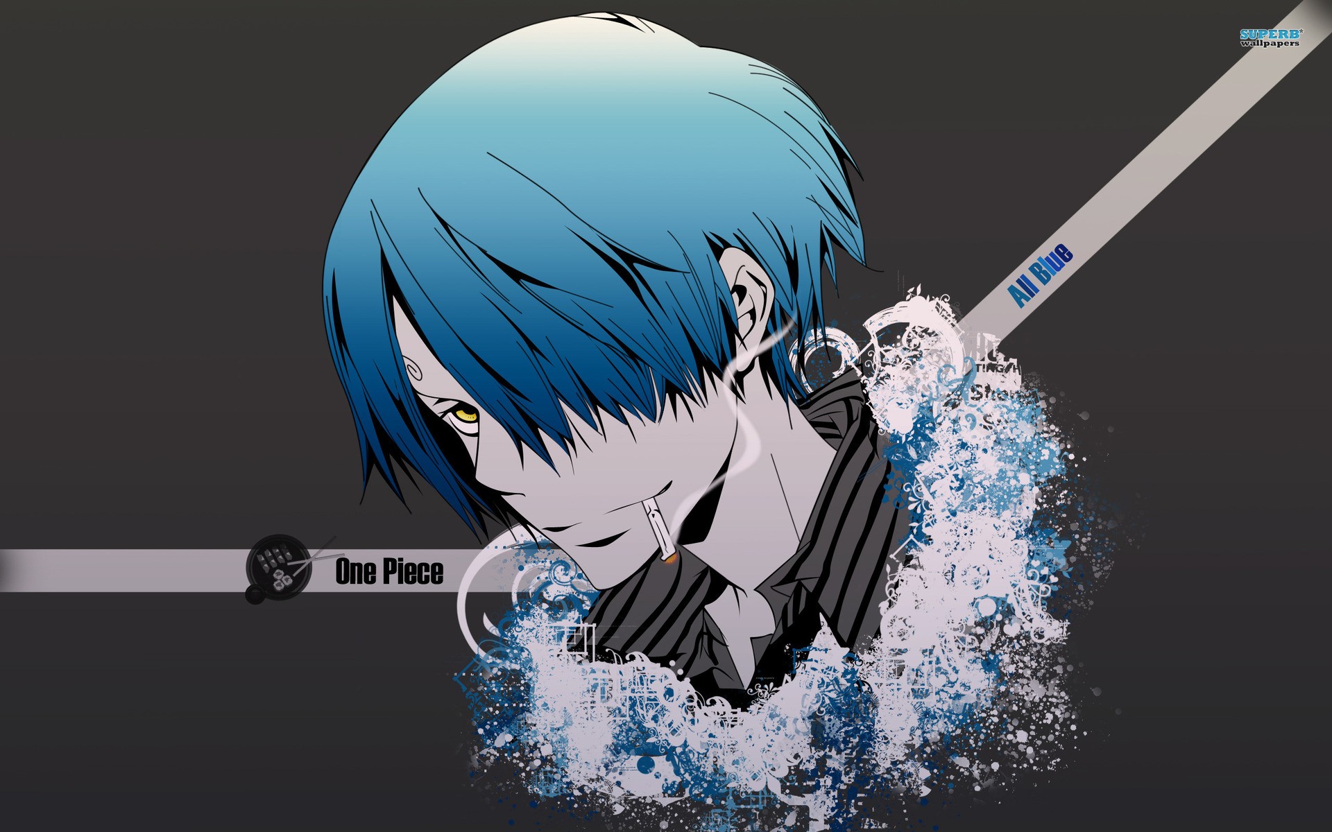 Wallpaper, illustration, blue hair, anime boys, cigarettes, cartoon, One Piece, Sanji, screenshot, computer wallpaper, mangaka 1920x1200