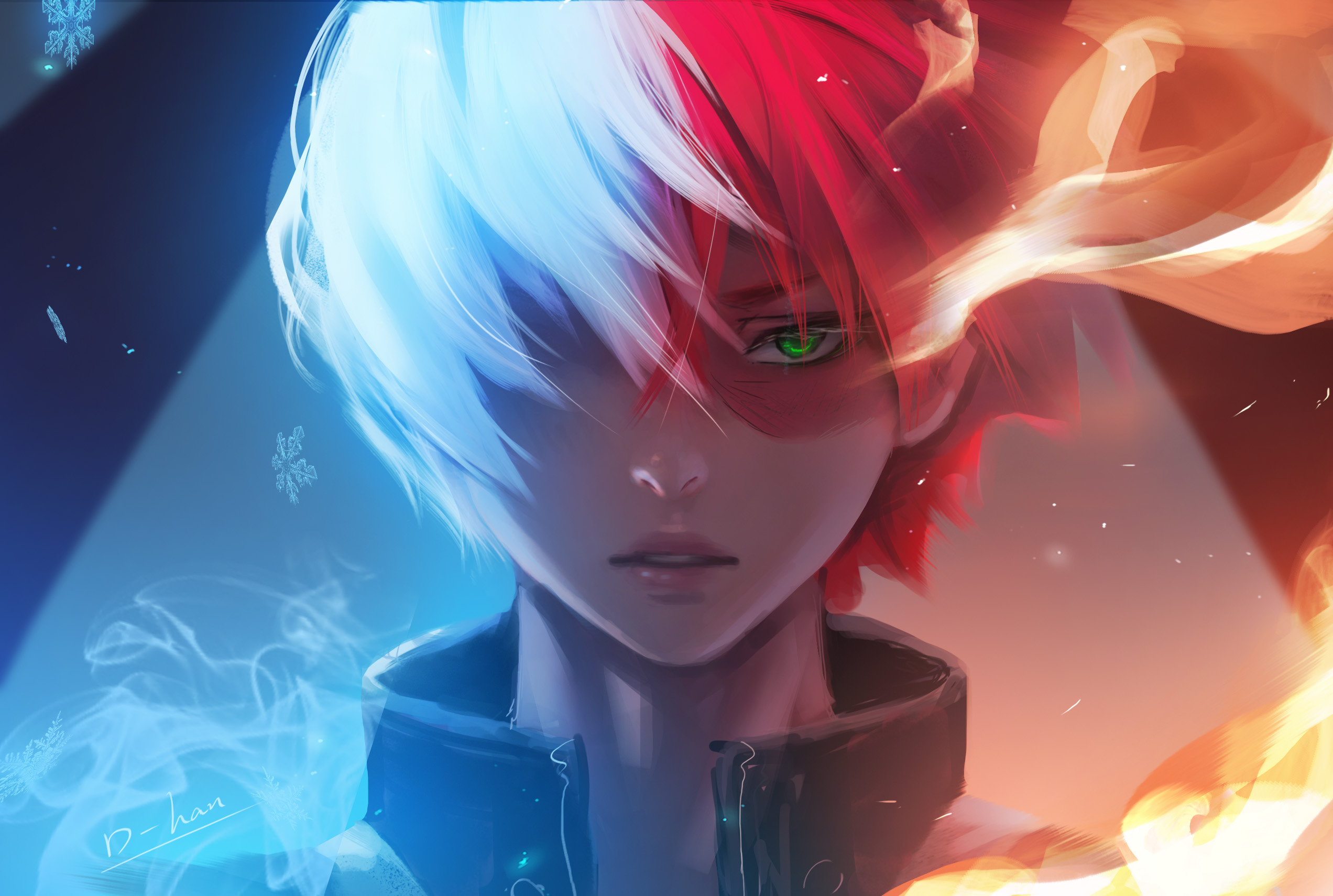 Blue Haired Male Anime Character