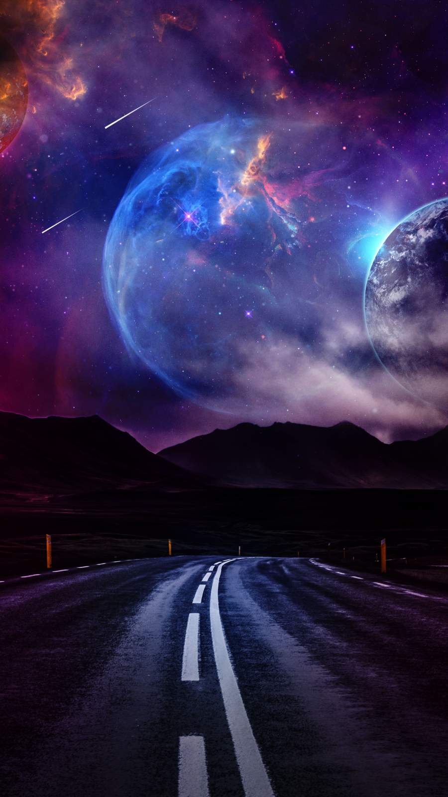 Cosmic Road Wallpaper, iPhone Wallpaper