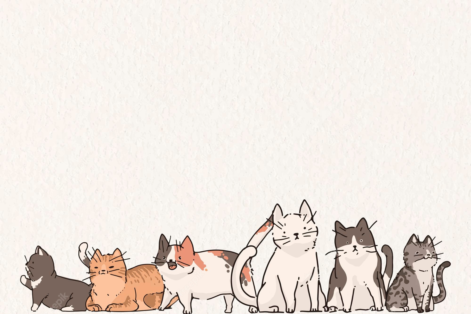 Kawaii Cat Aesthetic Desktop Wallpapers Wallpaper Cave