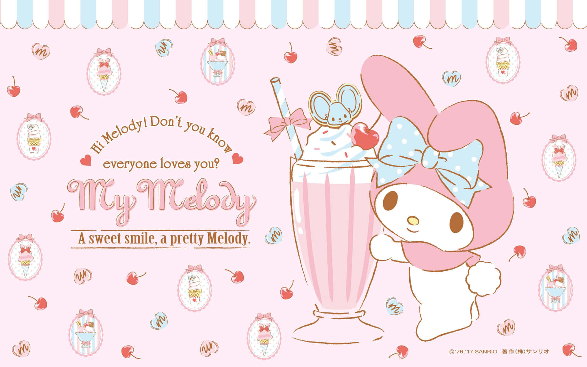 Download Bring an Adorable Touch to Your Desktop with a My Melody Design Wallpaper