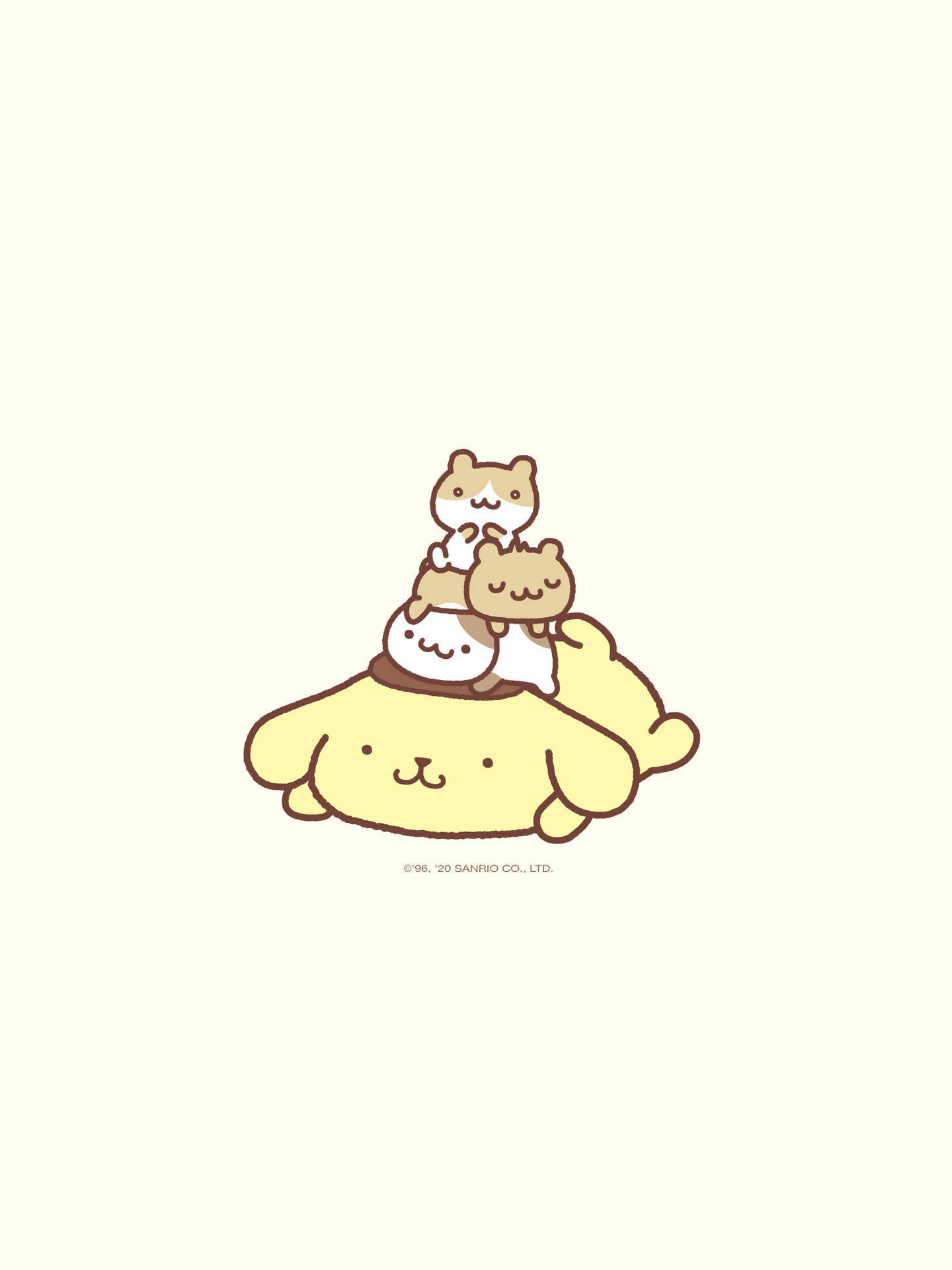 Download A Kawaii Kitty Sitting On Top Of A Yellow Kitty Wallpaper